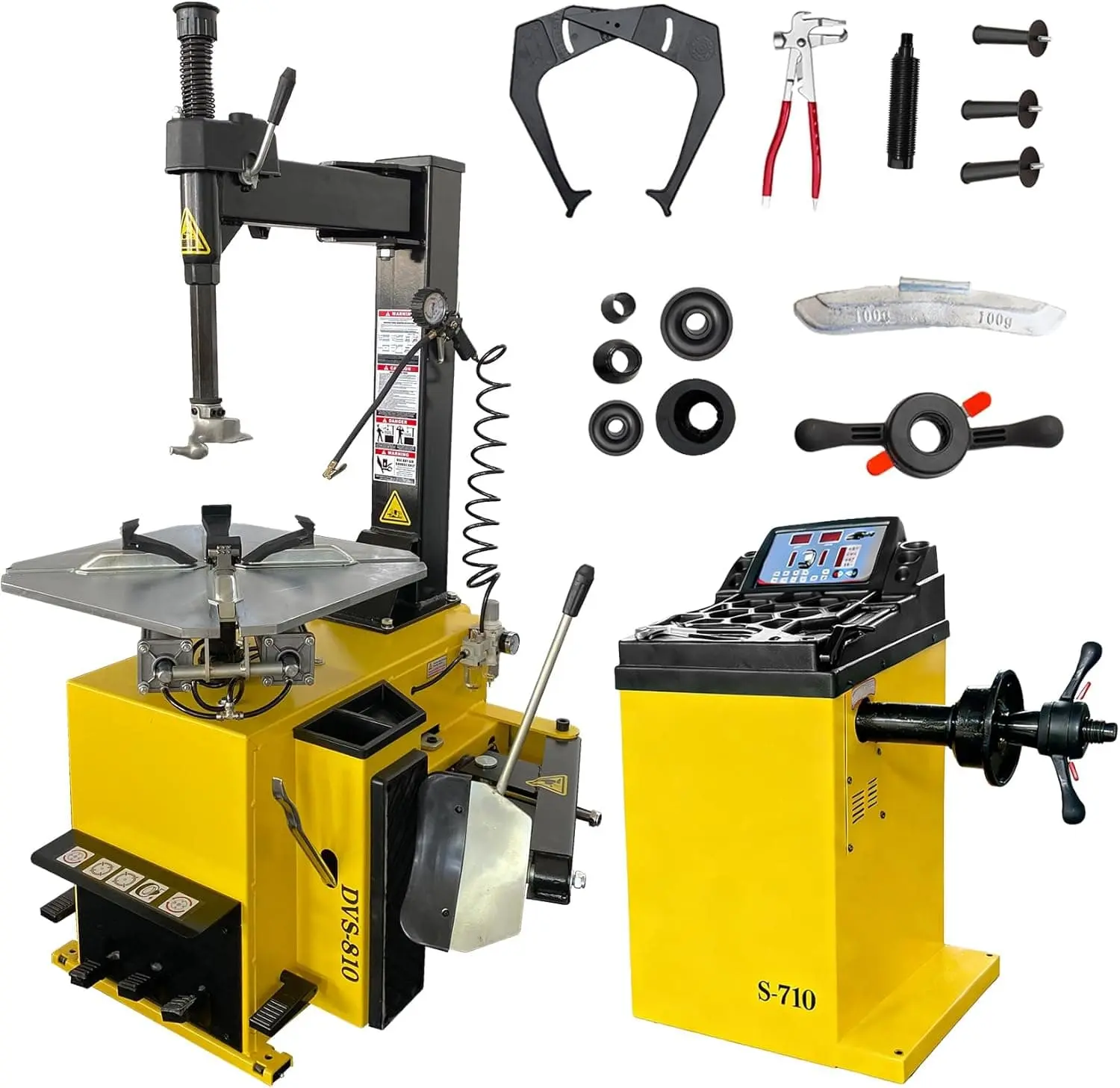 1.5HP Tire Changer and Wheel Balancer Combo with Assist Arms & Multiple Modes, 110V for 10-24" Rims, Complete Tire Service Equipment for Workshop