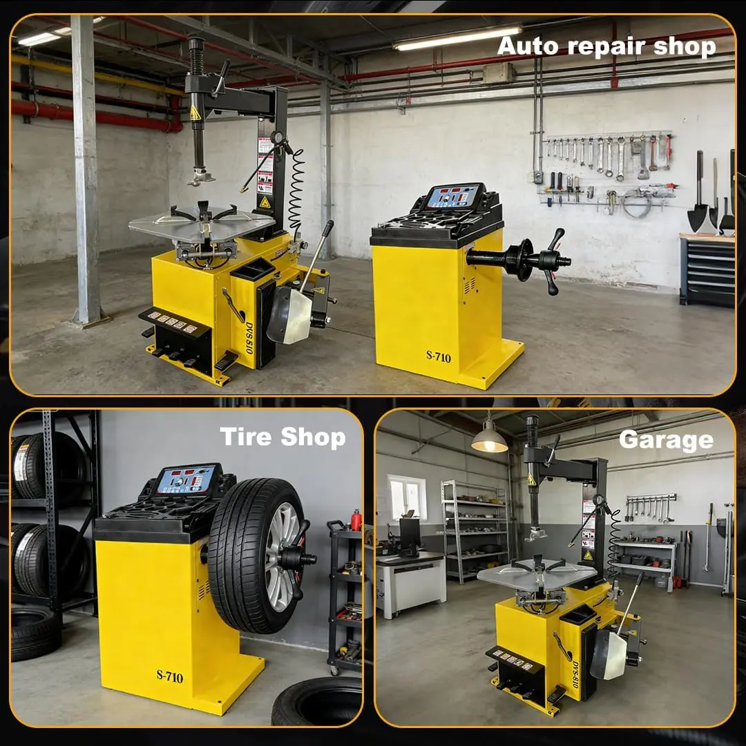 1.5HP Tire Changer and Wheel Balancer Combo with Assist Arms & Multiple Modes, 110V for 10-24" Rims, Complete Tire Service Equipment for Workshop - Image 2