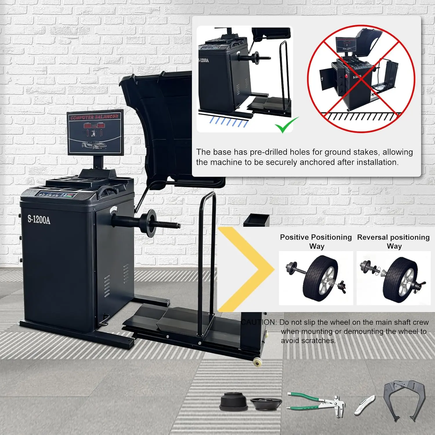 Tire Changer Machine and Premium Automatic Wheel Balancer Combo, 10-28" Rim, Auto A/D Measurement, Laser Guide & LED Light, Electronic Brake, 40mm Spindle - Image 11