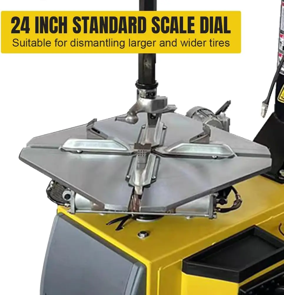1.5HP Tire Changer Machine with Bead Blaster and Dual Assist Arms, 110V Wheel Changer Tire Machine for 12"-24" Rims, Heavy Duty Swing Arm Tire Repair Equipment for Garage & Shop - Image 2