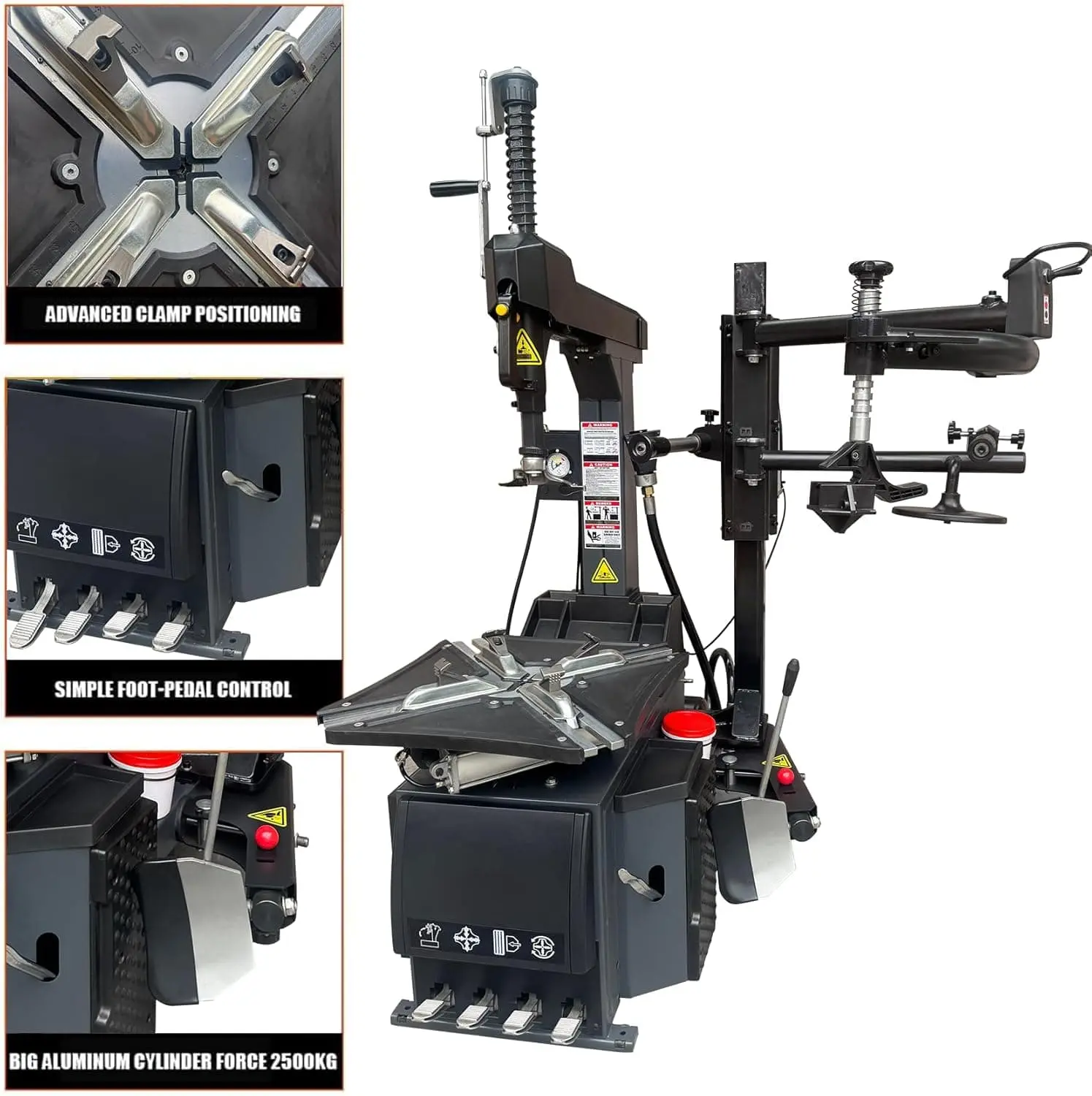 Tire Changer Machine with Hand-Assisted Lever Device and Assist arm and Wheel Balancer Combo, with Laser Indicator & LED Work Light, 10-24" Rim, Manual Input, Dynamic/Static/ALU Modes, 0.25KW Pure Copper Motor, 110V - Image 2