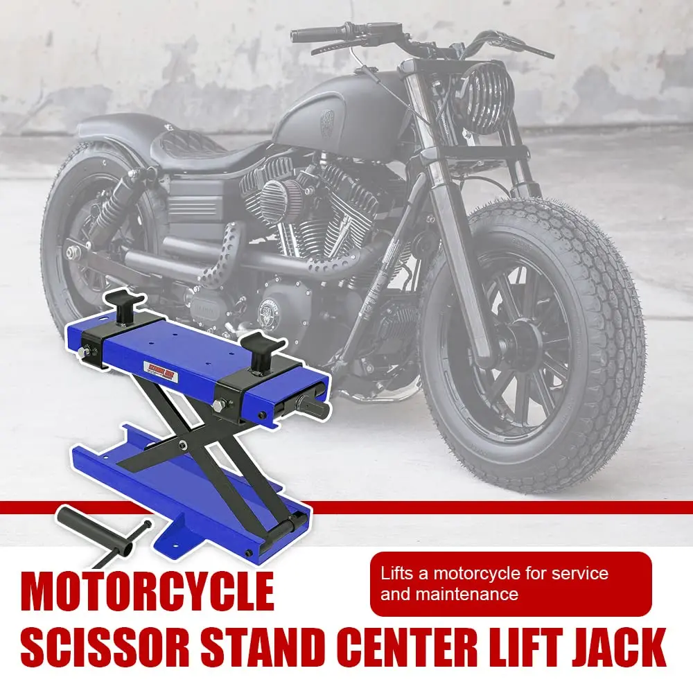 1100lbs Steel ATV Motorcycle Scissor Lift Jack Stand w/Saddle Safety Pins, 1 Year Warranty, QBMTS080540 - Image 6