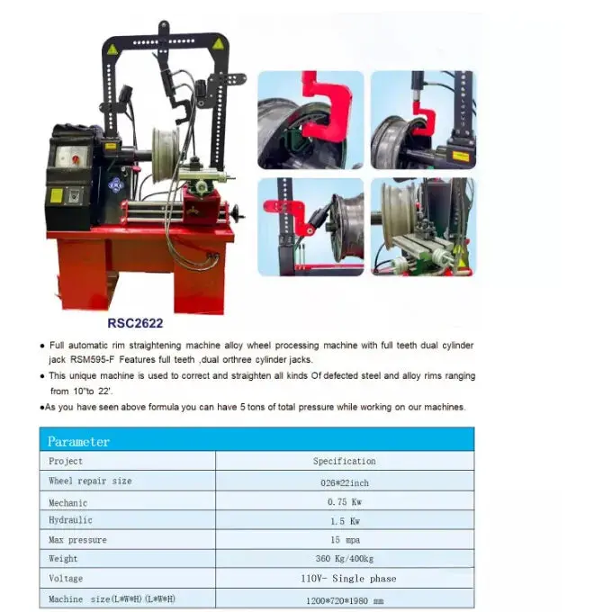 110V Aluminum-Rim Straightening Machine Auto Repair Equipment Wheel Repair - Image 2