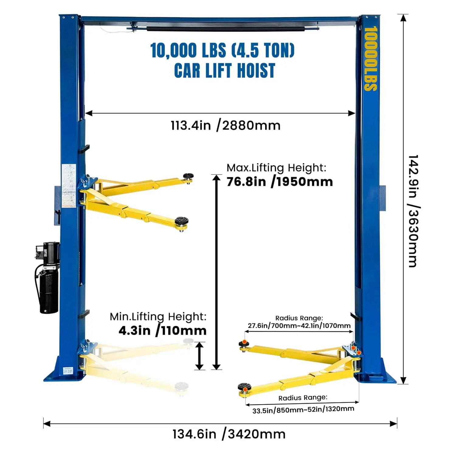 110V Two Post Car Lift (USA IN STOCK) - Image 22