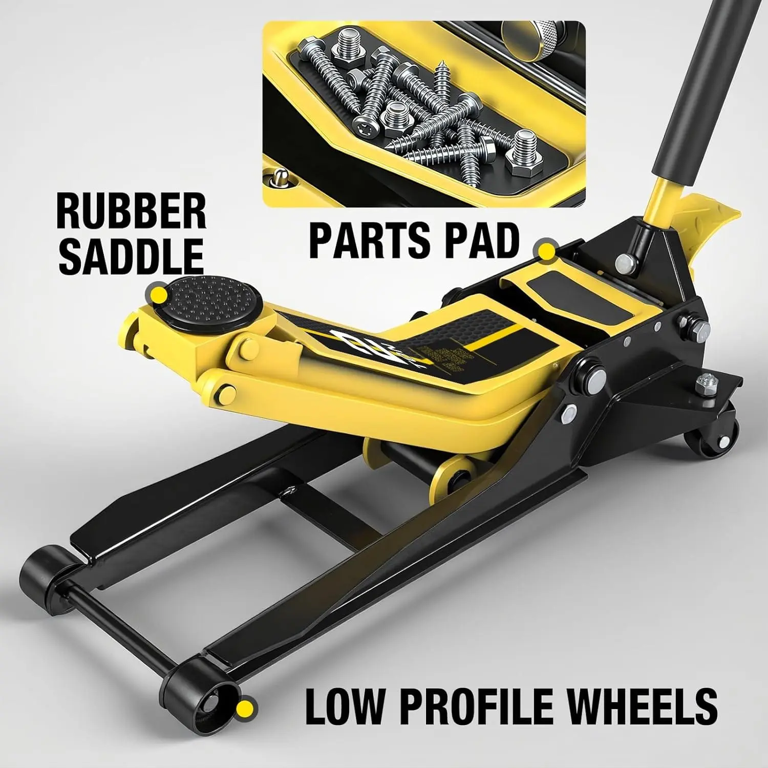 2 Ton Extra Long Reach Floor Jack Hydraulic Low Profile Floor Jack with Foot Pedal and Dual Piston Quick Lift Pump, Home and Workshop Car Maintenance for Various Vehicles - Image 5