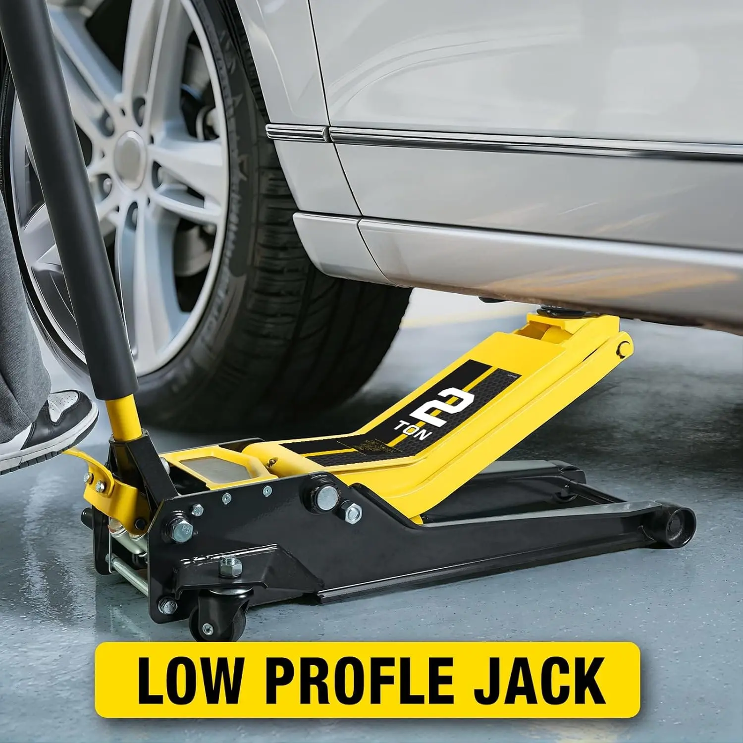 2 Ton Extra Long Reach Floor Jack Hydraulic Low Profile Floor Jack with Foot Pedal and Dual Piston Quick Lift Pump, Home and Workshop Car Maintenance for Various Vehicles - Image 6