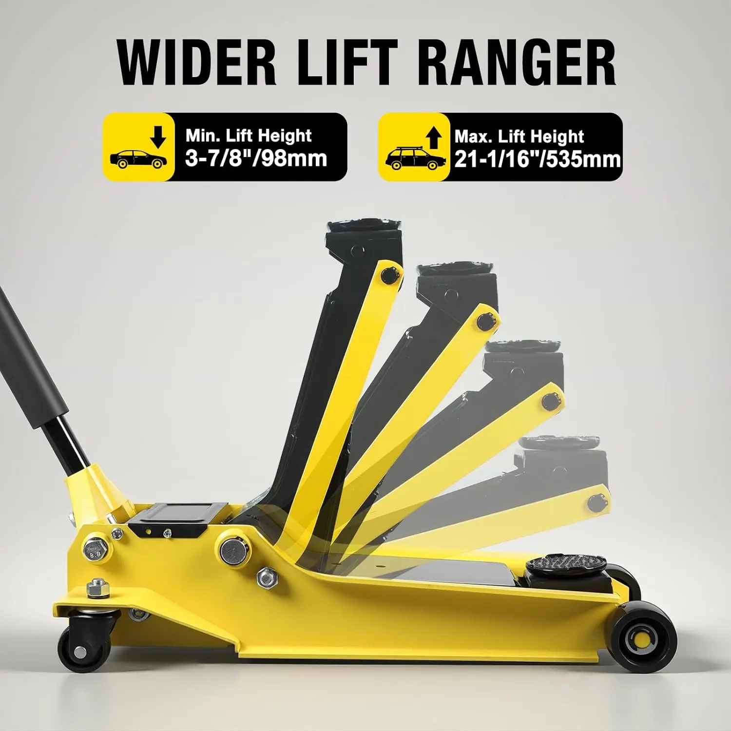 TCE 3.5 Ton Floor Jack Hydraulic Low Profile Floor Jack with Dual Piston Quick Lift Pump, Home and Workshop Car Maintenance for Various Vehicles, 3.5 Ton Capacity - Image 3