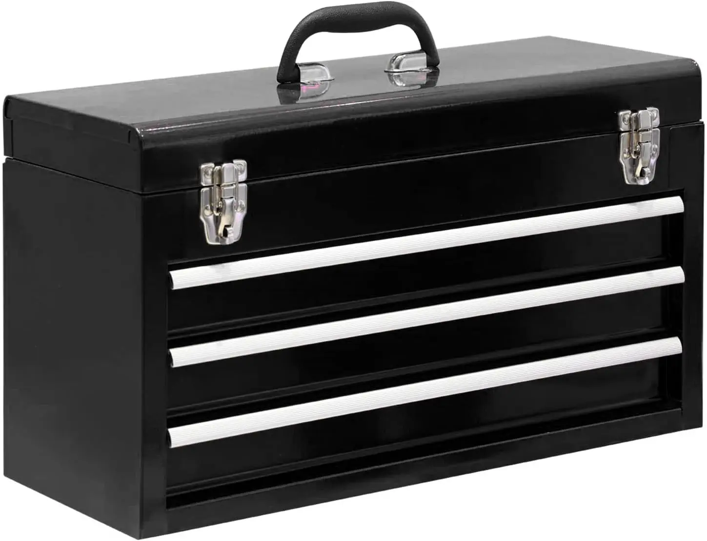 3 Drawer 20“ Metal Tool Box Portable Steel Tool Chest with Metal Latch Closure for Garage, Home and Workbench - Image 8