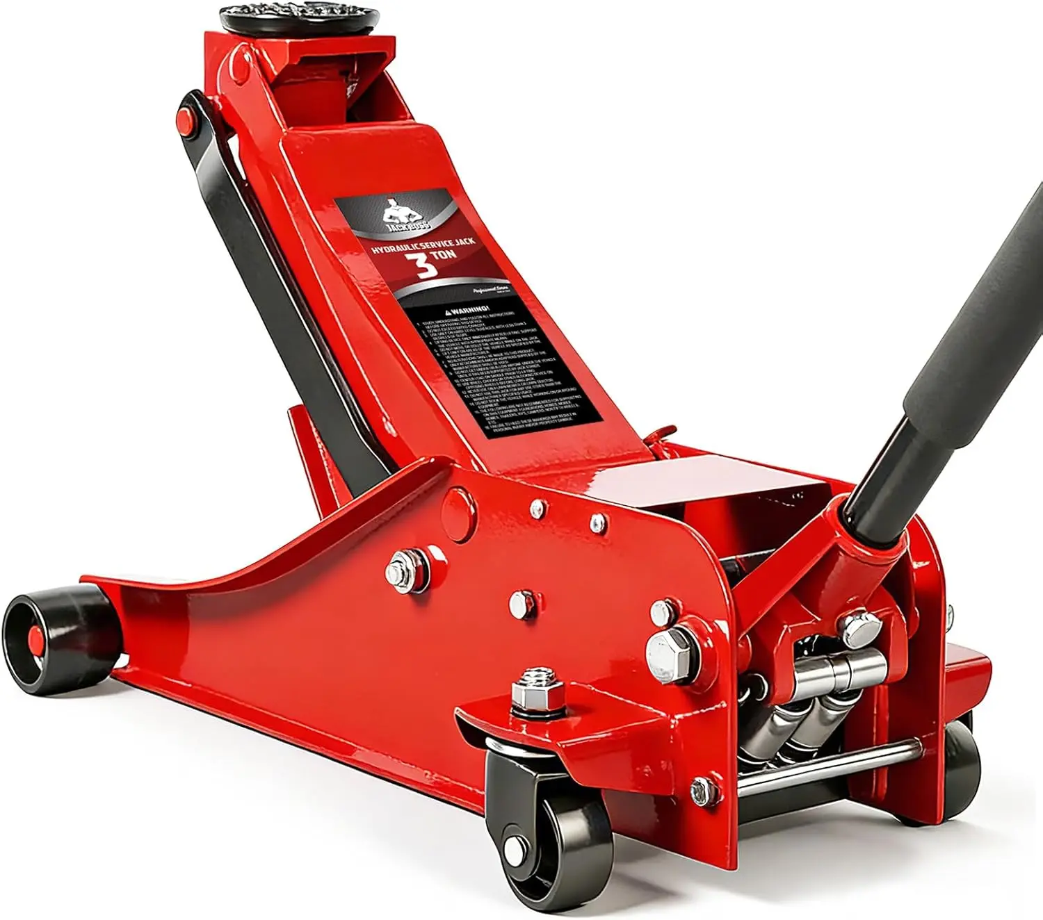 TCE 3 Ton Floor Jack, 6600LBS Capacity Hydraulic Car Jack, Low Profile Portable Jack with Dual Pumps, Quickly Lift Steel Service Jack, Lifting Range 3-1/8" Min to 20" Max Red