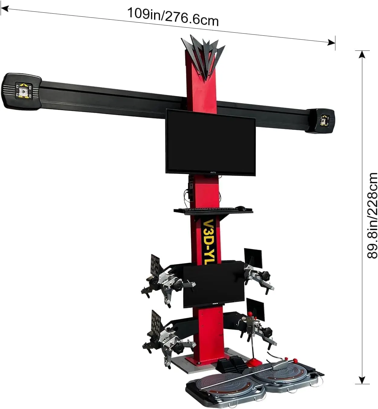 3D Wheel Alignment Machine, Dual Screen, 10–23.5" Rim Size, Short Roll Compensation, for 4-Post Lifts - Image 3