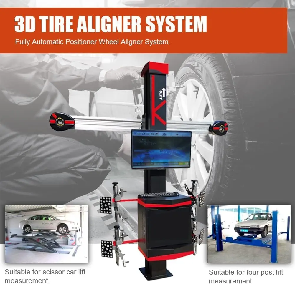 3D Wheel Alignment Machine, Dual Screen, 10–23.5" Rim Size, Short Roll Compensation, for 4-Post Lifts - Image 9