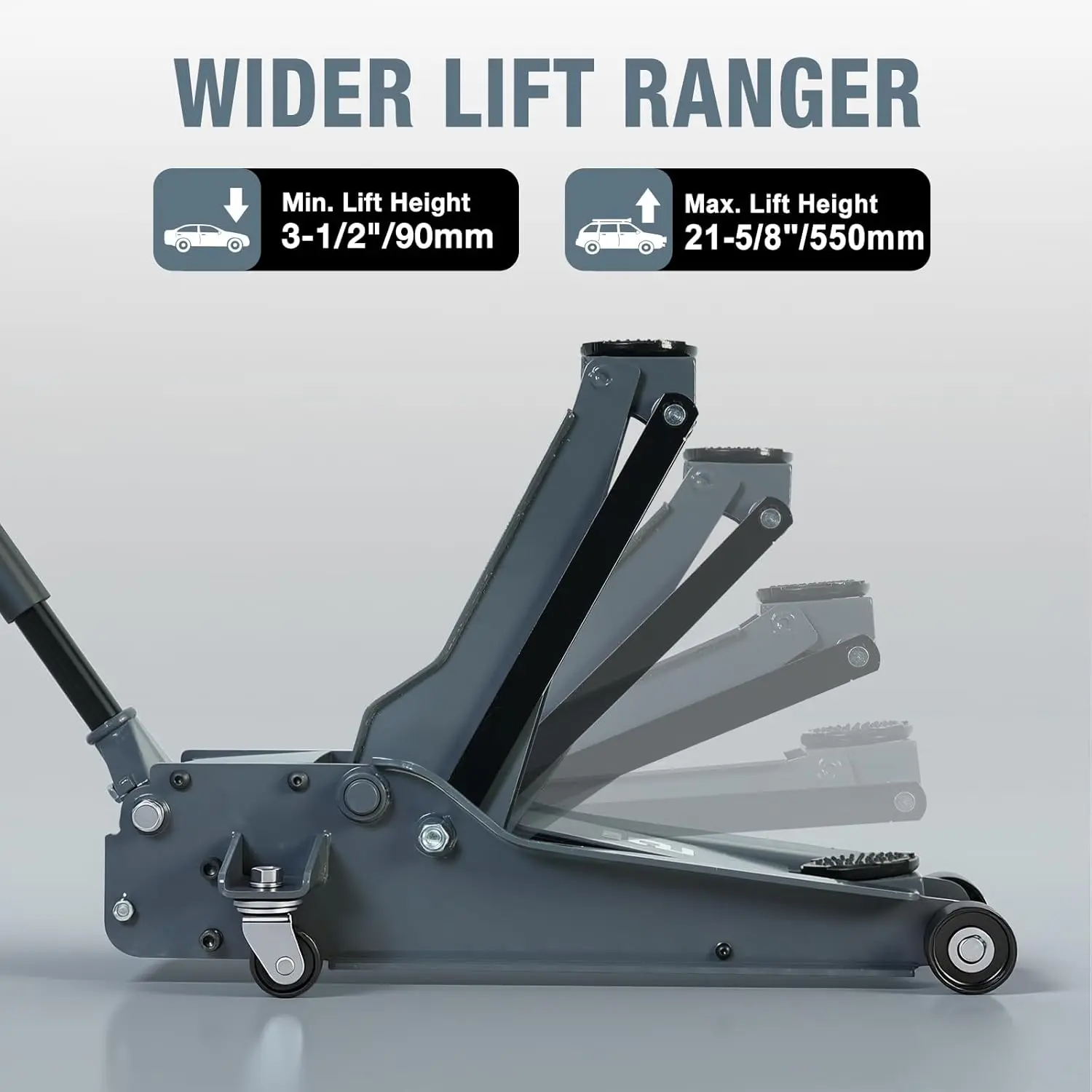 TCE 5 Ton Floor Jack Hydraulic Low Profile Floor Jack with Dual Piston Pump, Home and Workshop Car Maintenance for Various Vehicles, 1 Year Warranty, TR-STFL332L - Image 10