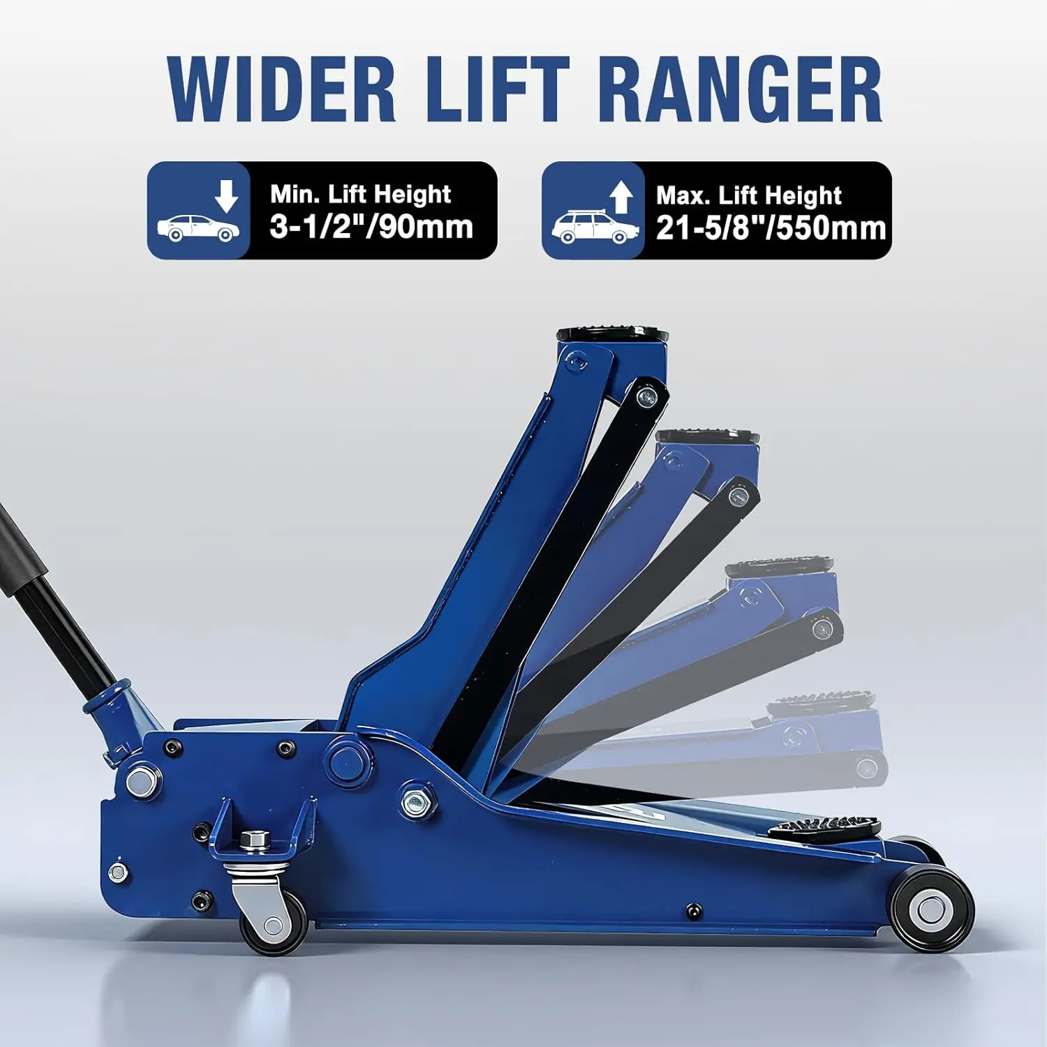 TCE 5 Ton Floor Jack Hydraulic Low Profile Floor Jack with Dual Piston Pump, Home and Workshop Car Maintenance for Various Vehicles, 1 Year Warranty, TR-STFL332L - Image 3