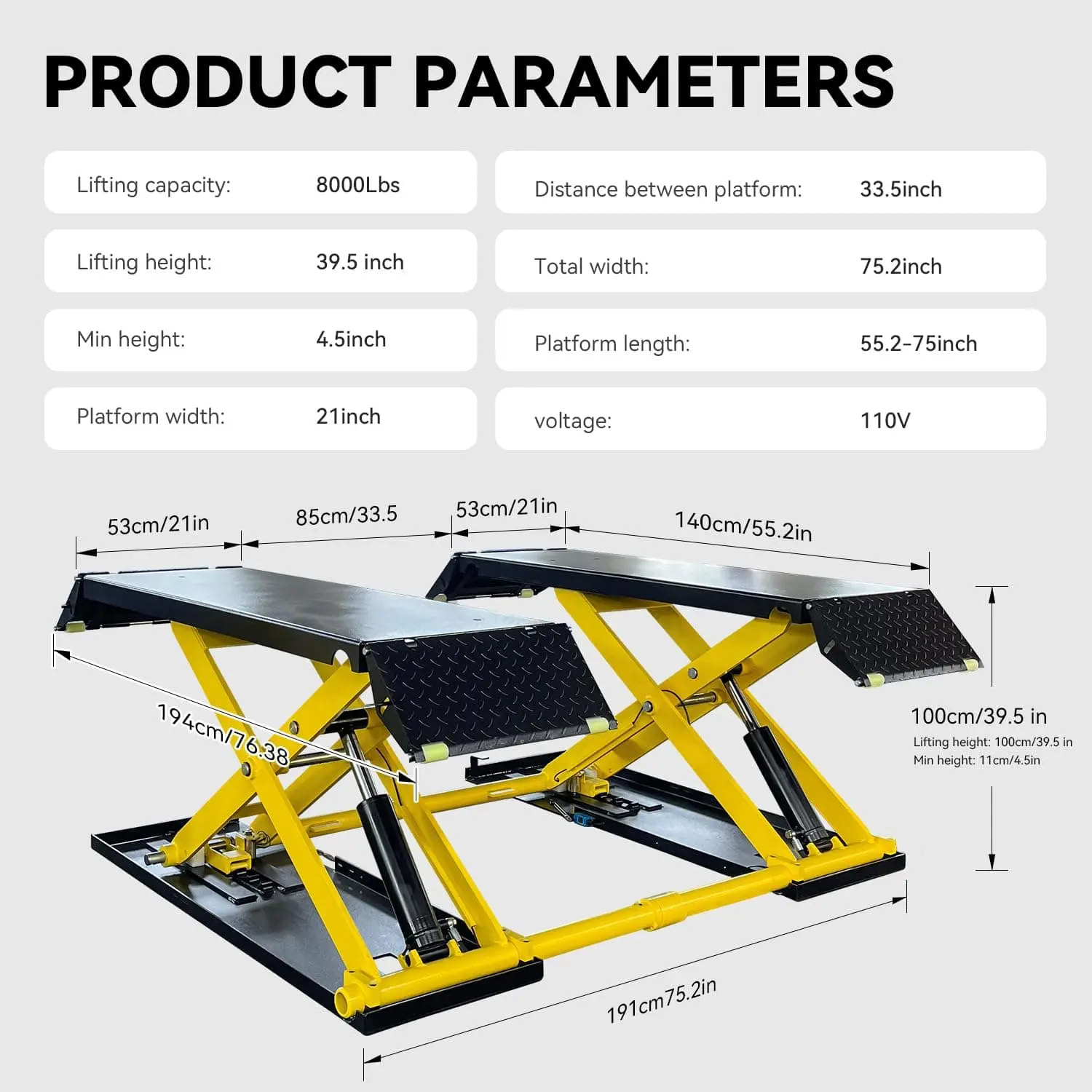 3.5 Ton(8,000 LBS) Scissor Lift (USA IN STOCK) - Image 10