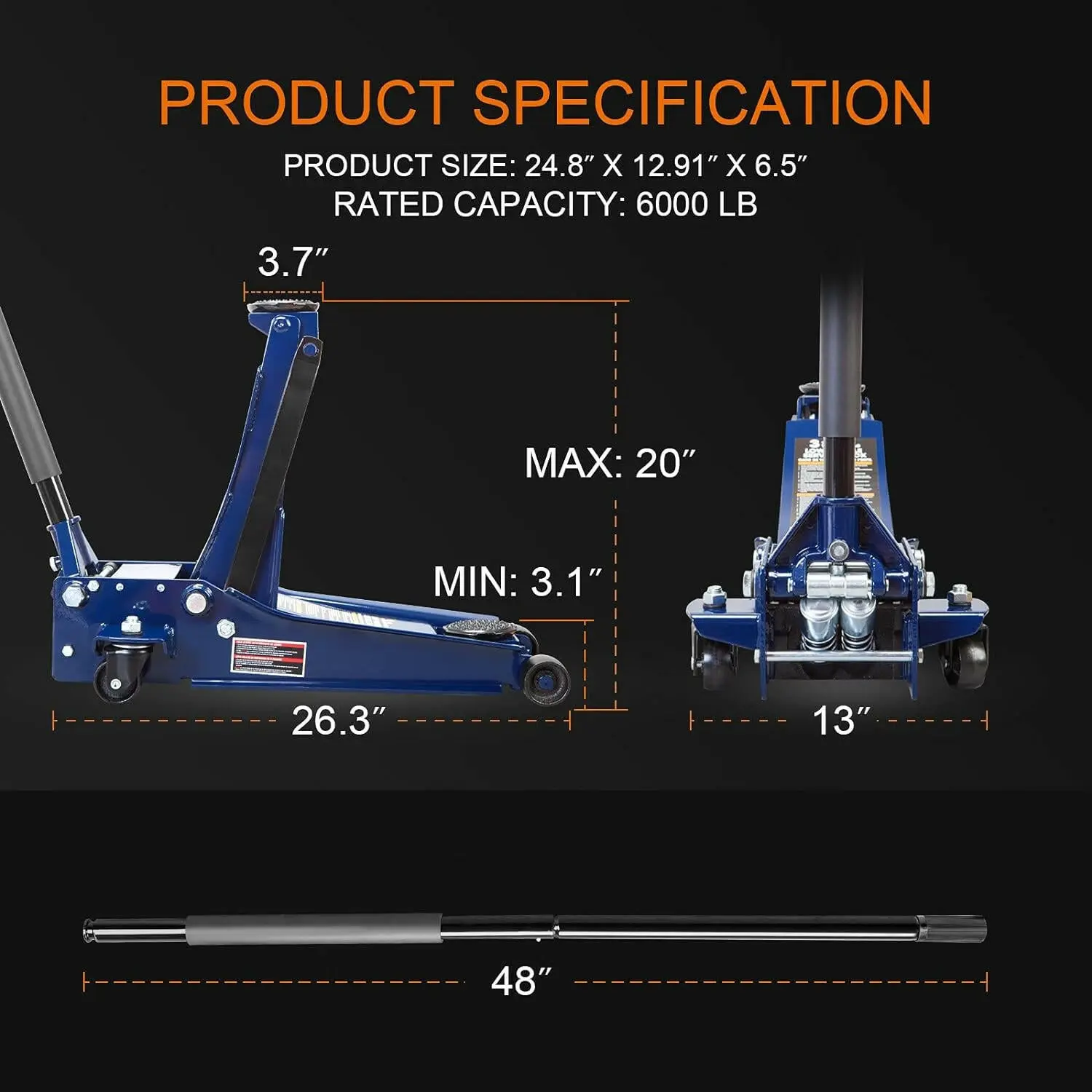 BIG RED Low Profile Dual Piston Floor Jack - Image 16