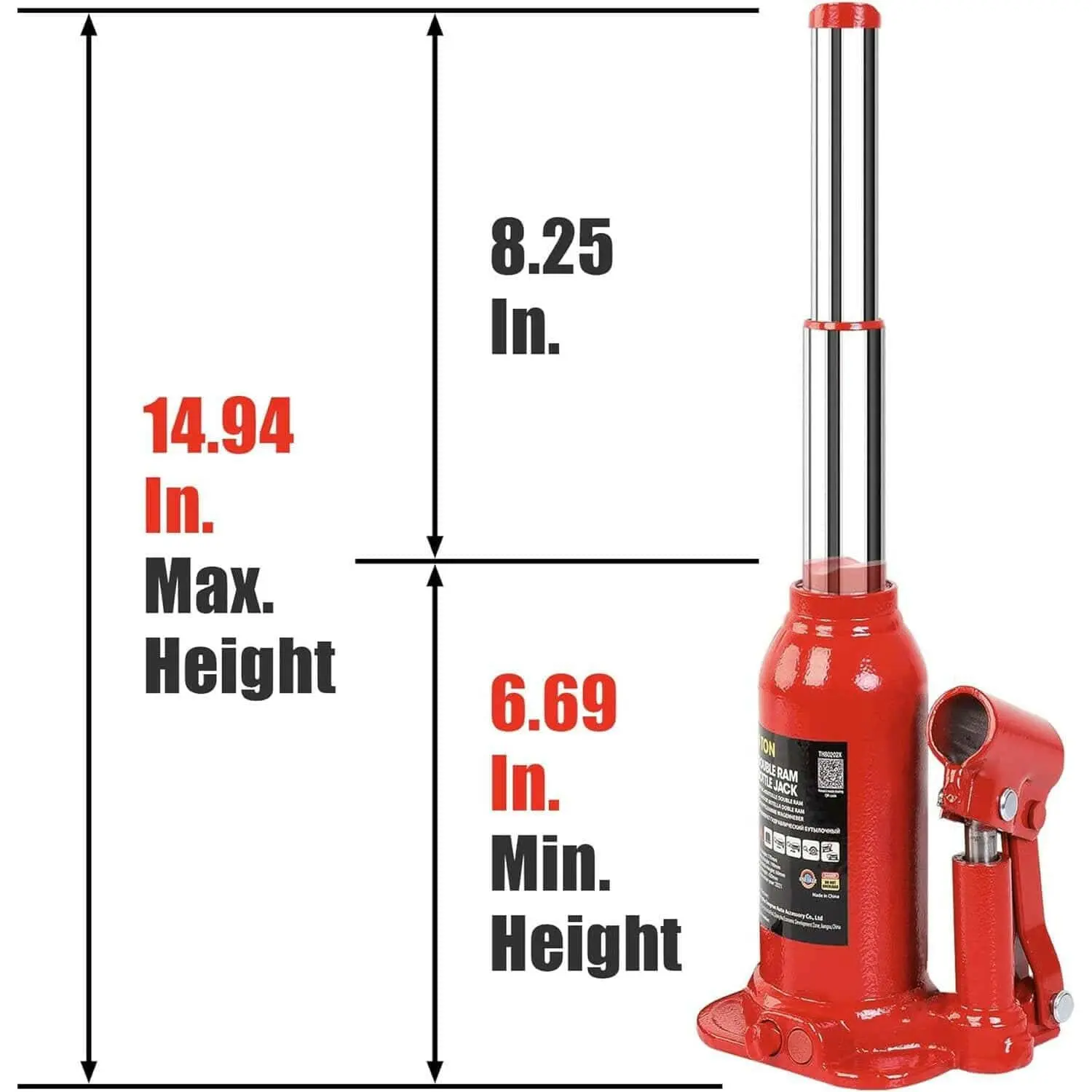 BIG RED Double Ram Bottle Jack - Image 2