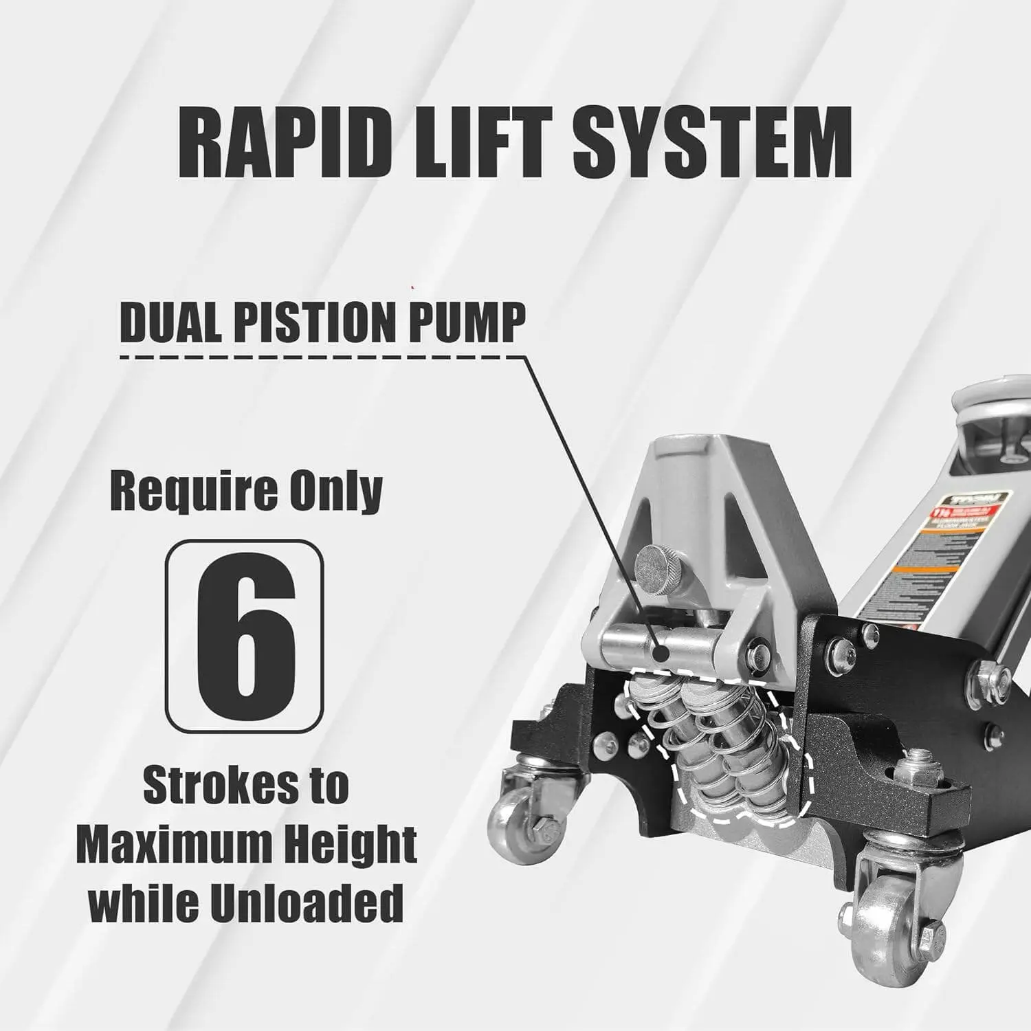 TCE Low Profile Economic Aluminum Dual Piston Floor Jack - Image 10