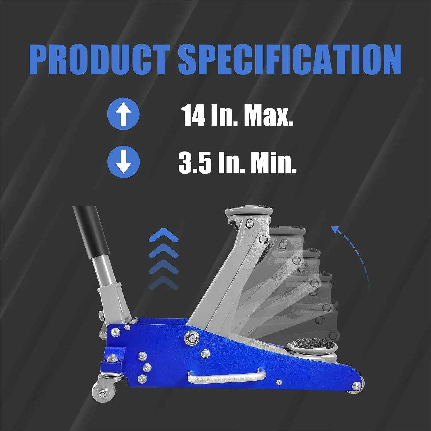 TCE Low Profile Economic Aluminum Dual Piston Floor Jack - Image 12