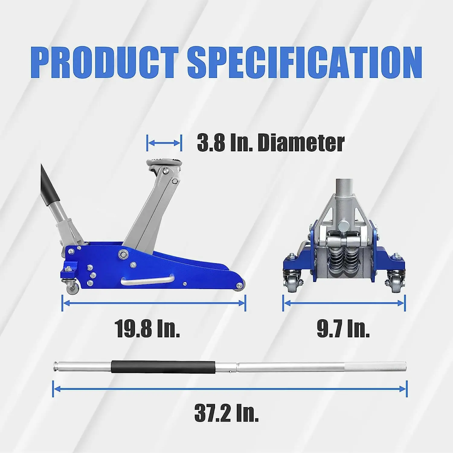 TCE Low Profile Economic Aluminum Dual Piston Floor Jack - Image 13