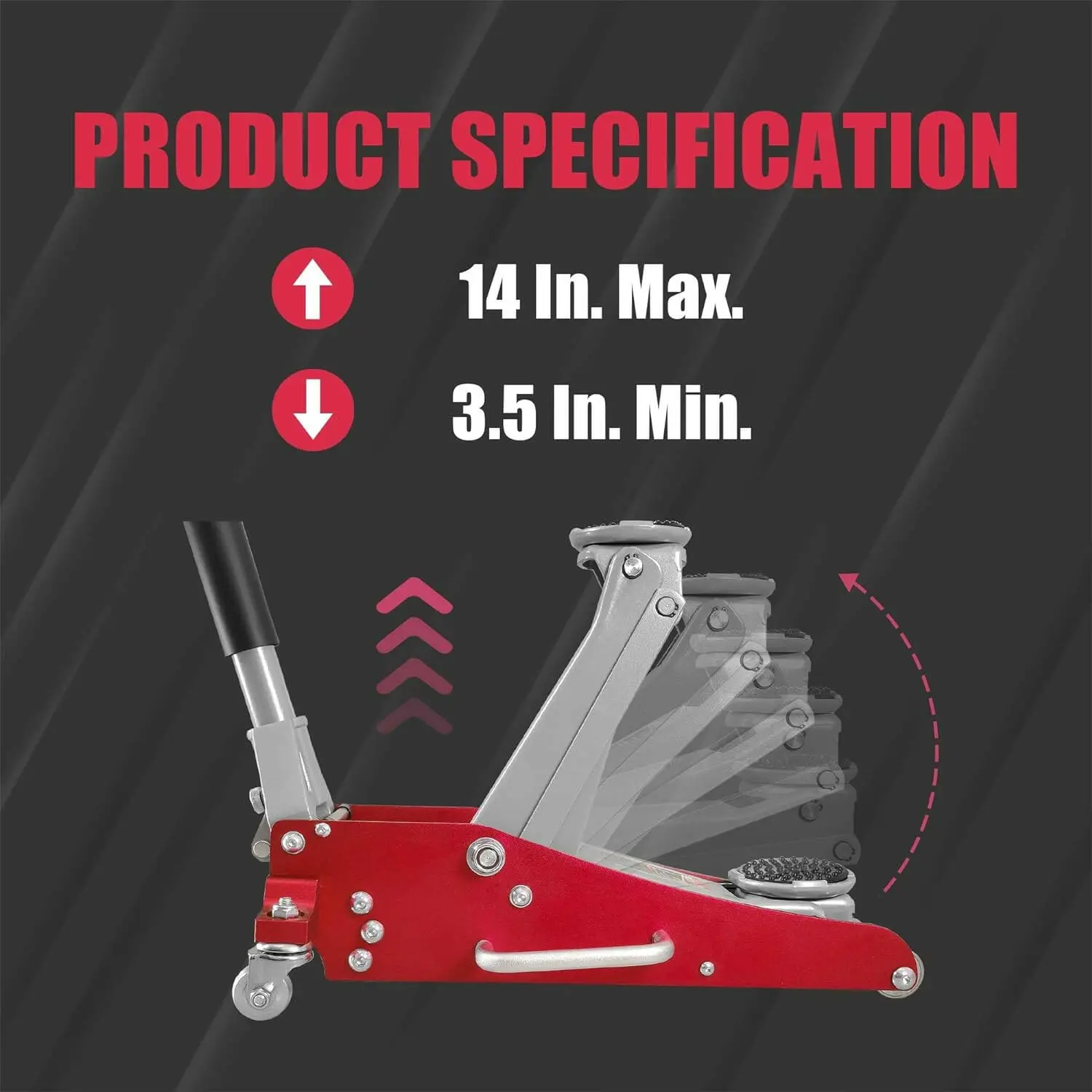 TCE Low Profile Economic Aluminum Dual Piston Floor Jack - Image 2