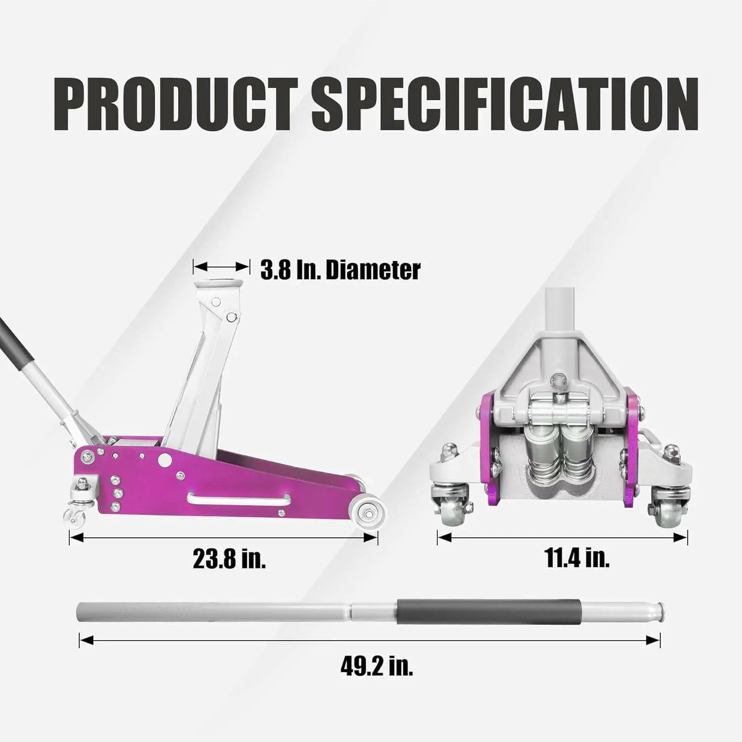TCE Low Profile Economic Aluminum Dual Piston Floor Jack - Image 35