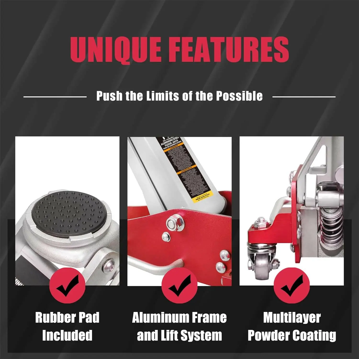 TCE Low Profile Economic Aluminum Dual Piston Floor Jack - Image 4