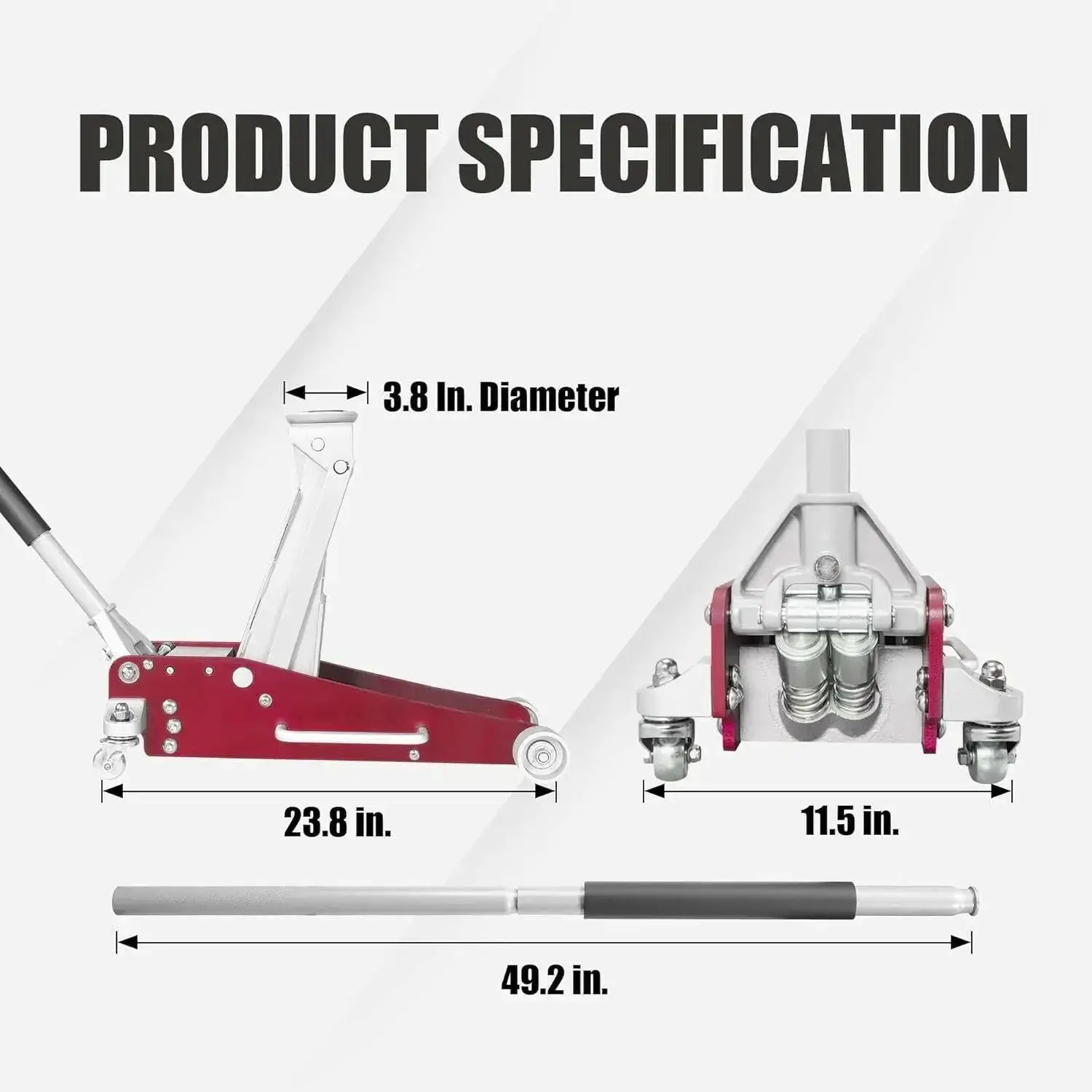 TCE Low Profile Economic Aluminum Dual Piston Floor Jack - Image 42