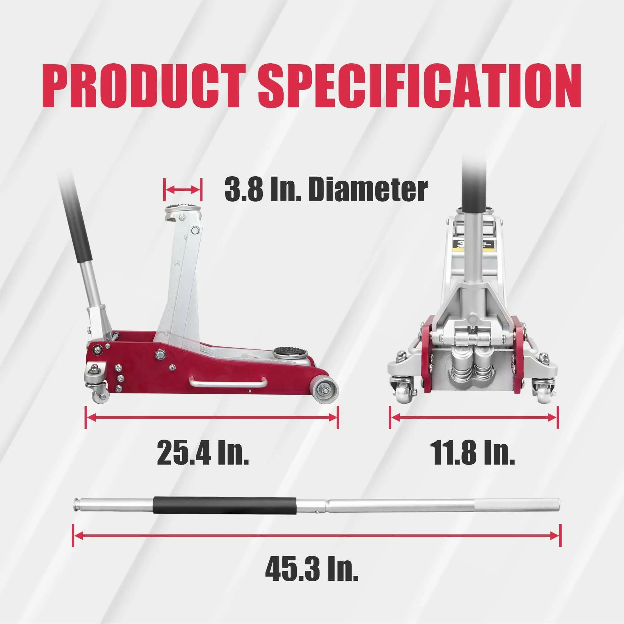 TCE Low Profile Economic Aluminum Dual Piston Floor Jack - Image 68