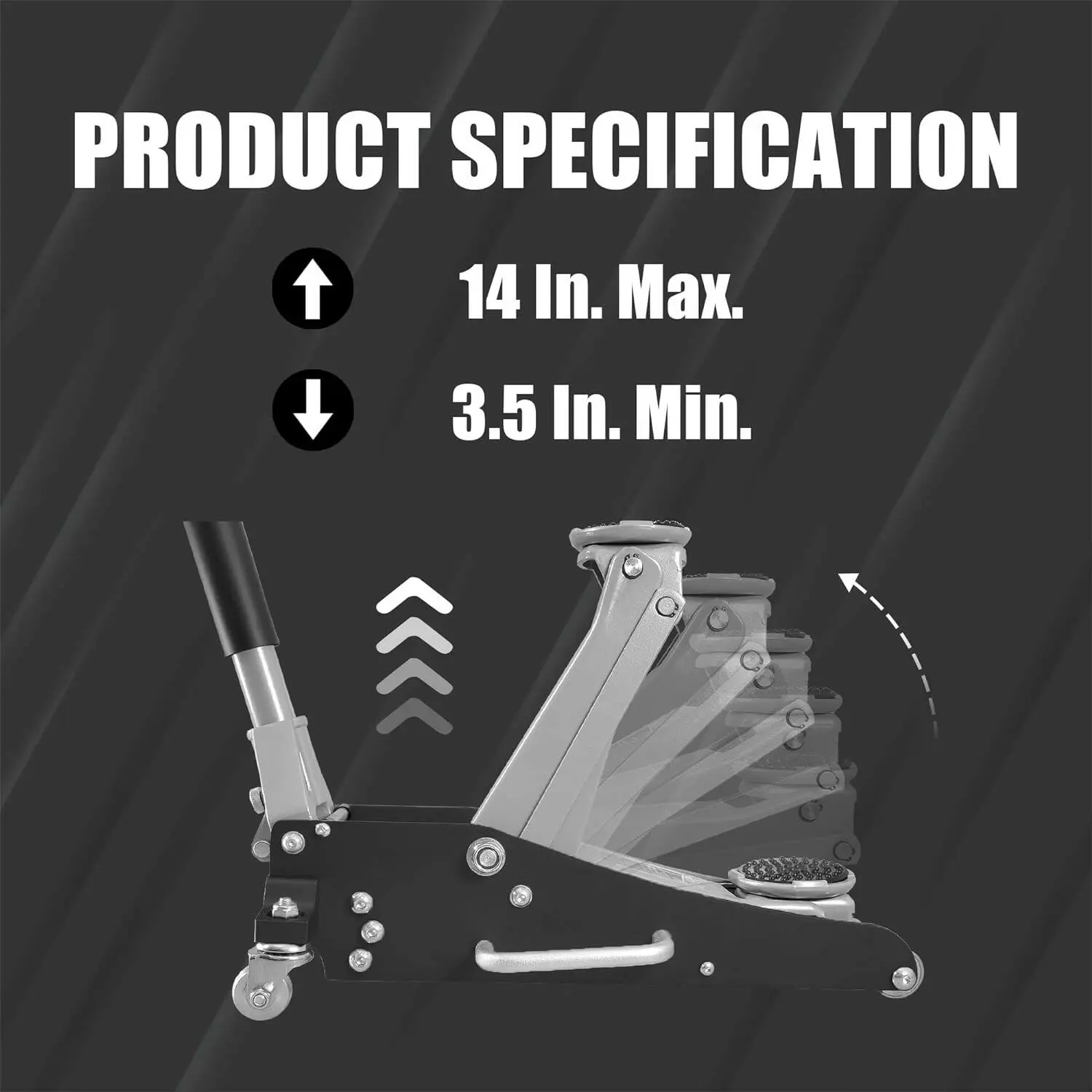 TCE Low Profile Economic Aluminum Dual Piston Floor Jack - Image 7
