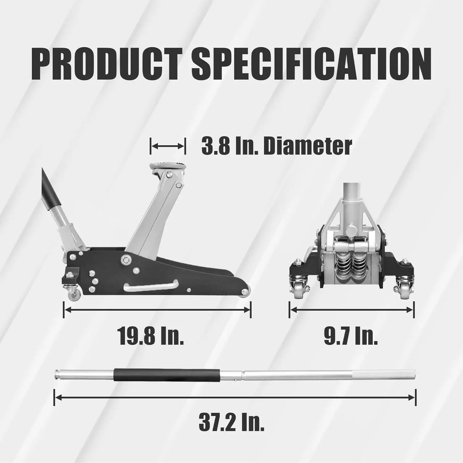 TCE Low Profile Economic Aluminum Dual Piston Floor Jack - Image 8