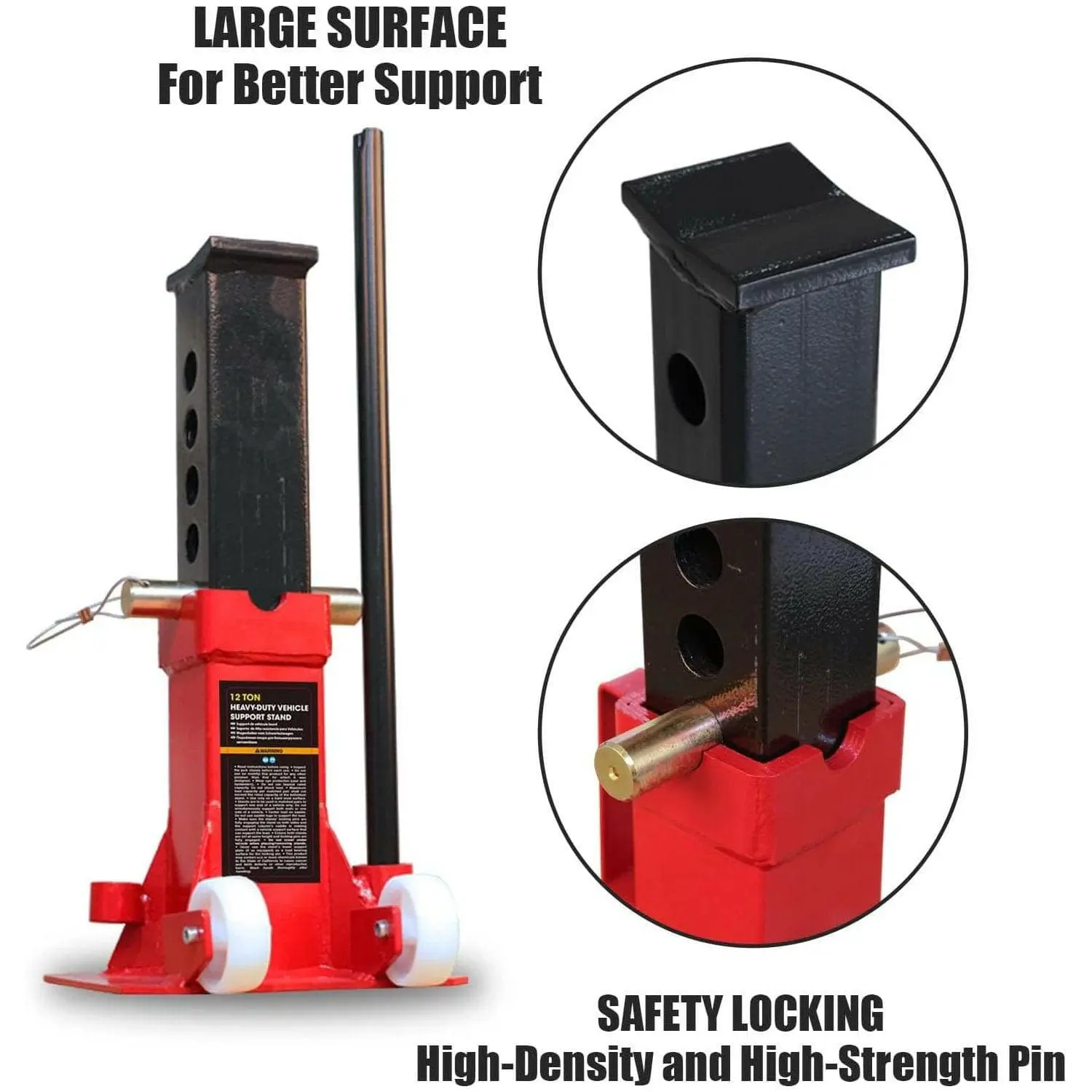 BIG RED Heavy Duty Jack Stands with Pin Locking - Image 9