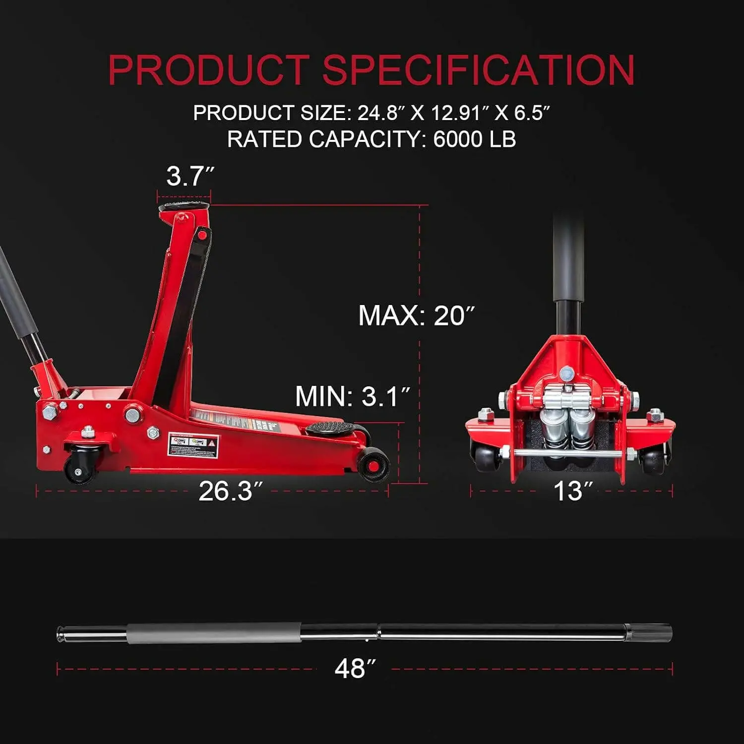 BIG RED Low Profile Dual Piston Floor Jack - Image 10