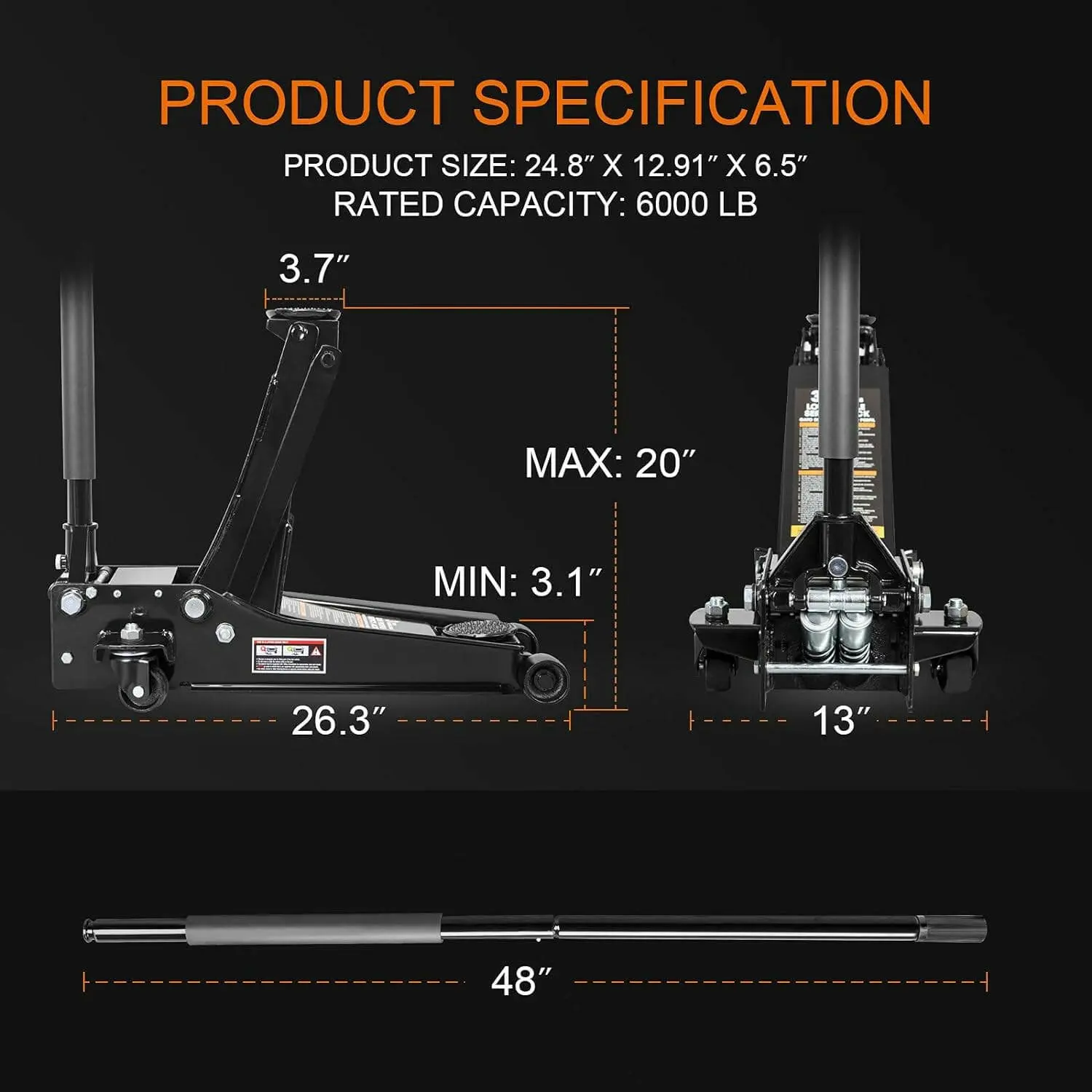 BIG RED Low Profile Dual Piston Floor Jack - Image 13