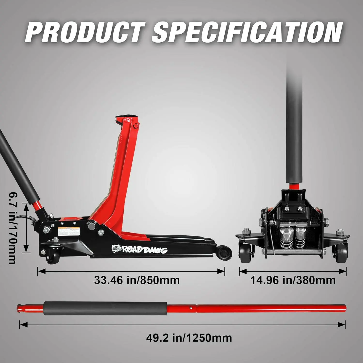 BIG RED Low Profile Dual Piston Floor Jack - Image 4