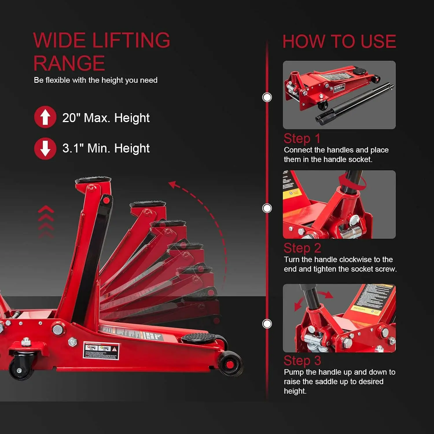 BIG RED Low Profile Dual Piston Floor Jack - Image 9