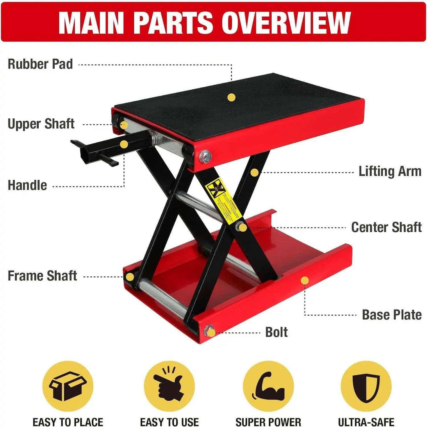 BIG RED Hydraulic Motorcycle Lift Jack, ATV Scissor Lift Jack, Portable Foot-Operated Hoist Stand for Motorcycle UTV Powersports - Image 10