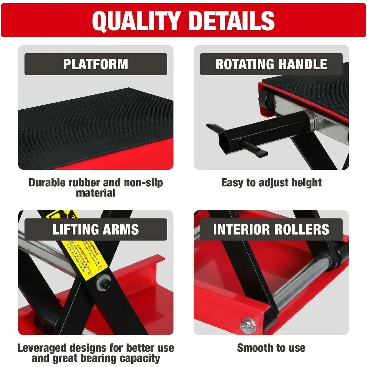 BIG RED Hydraulic Motorcycle Lift Jack, ATV Scissor Lift Jack, Portable Foot-Operated Hoist Stand for Motorcycle UTV Powersports - Image 7