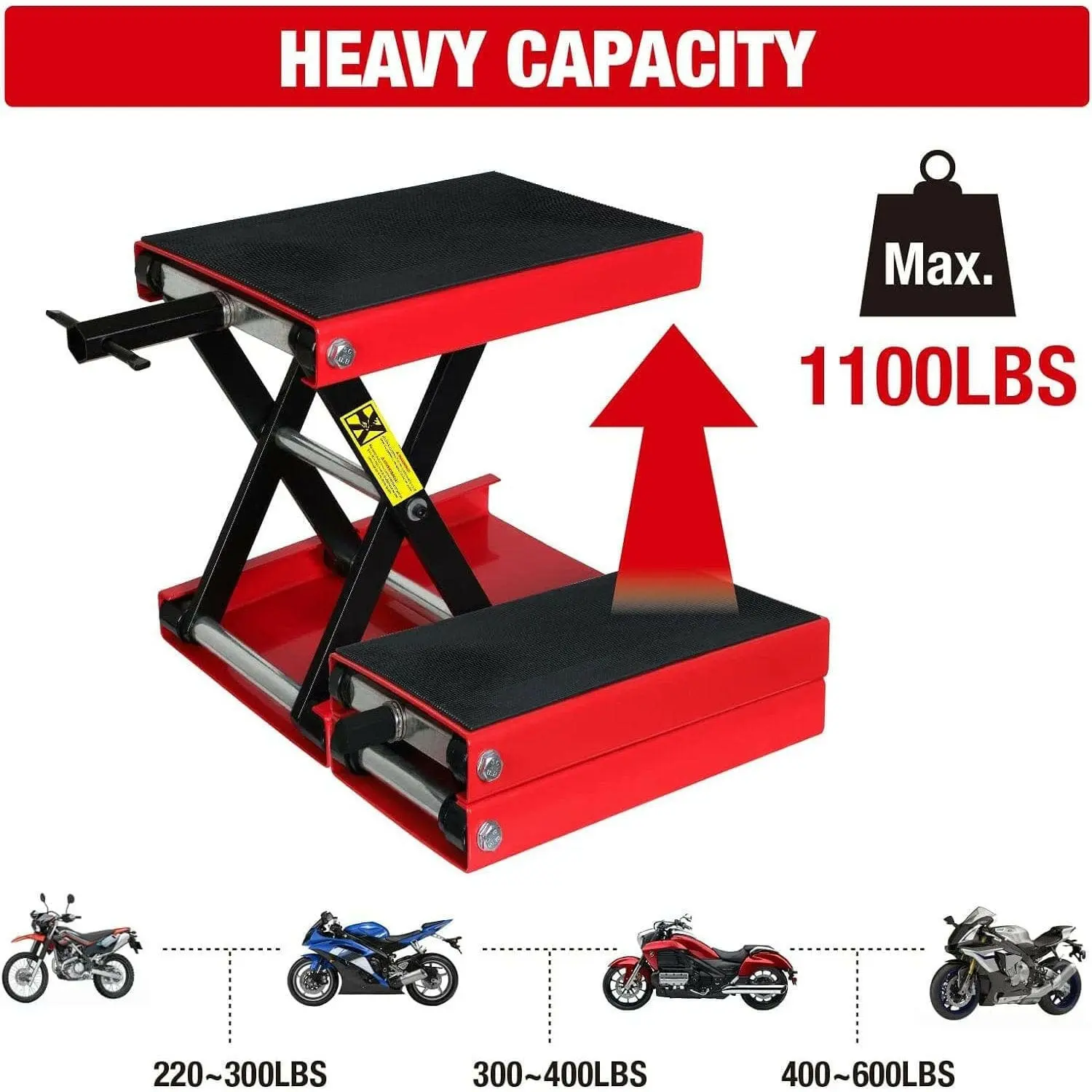 BIG RED Hydraulic Motorcycle Lift Jack, ATV Scissor Lift Jack, Portable Foot-Operated Hoist Stand for Motorcycle UTV Powersports - Image 8