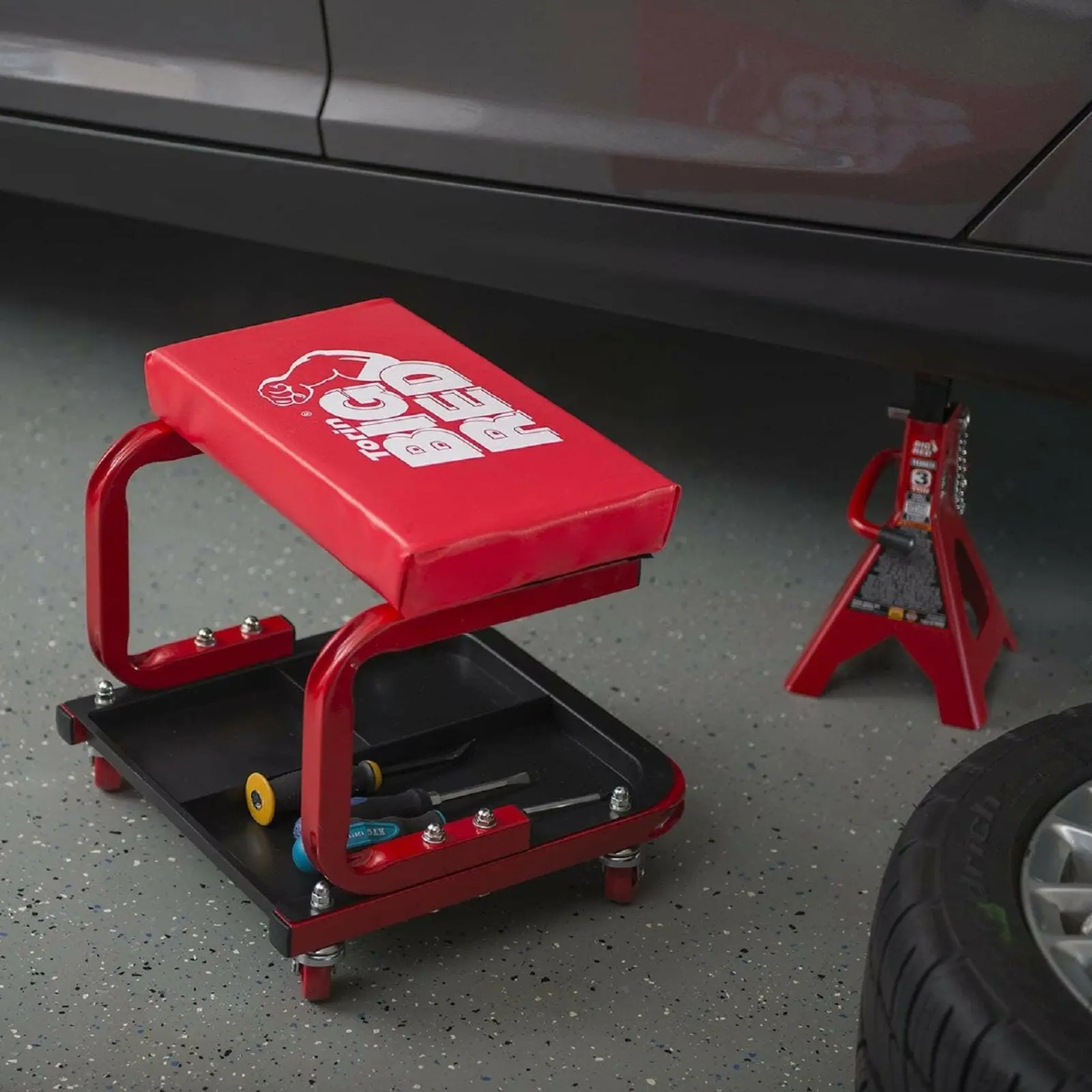 BIG RED Rolling Creeper Seat with Tool Tray - Image 6