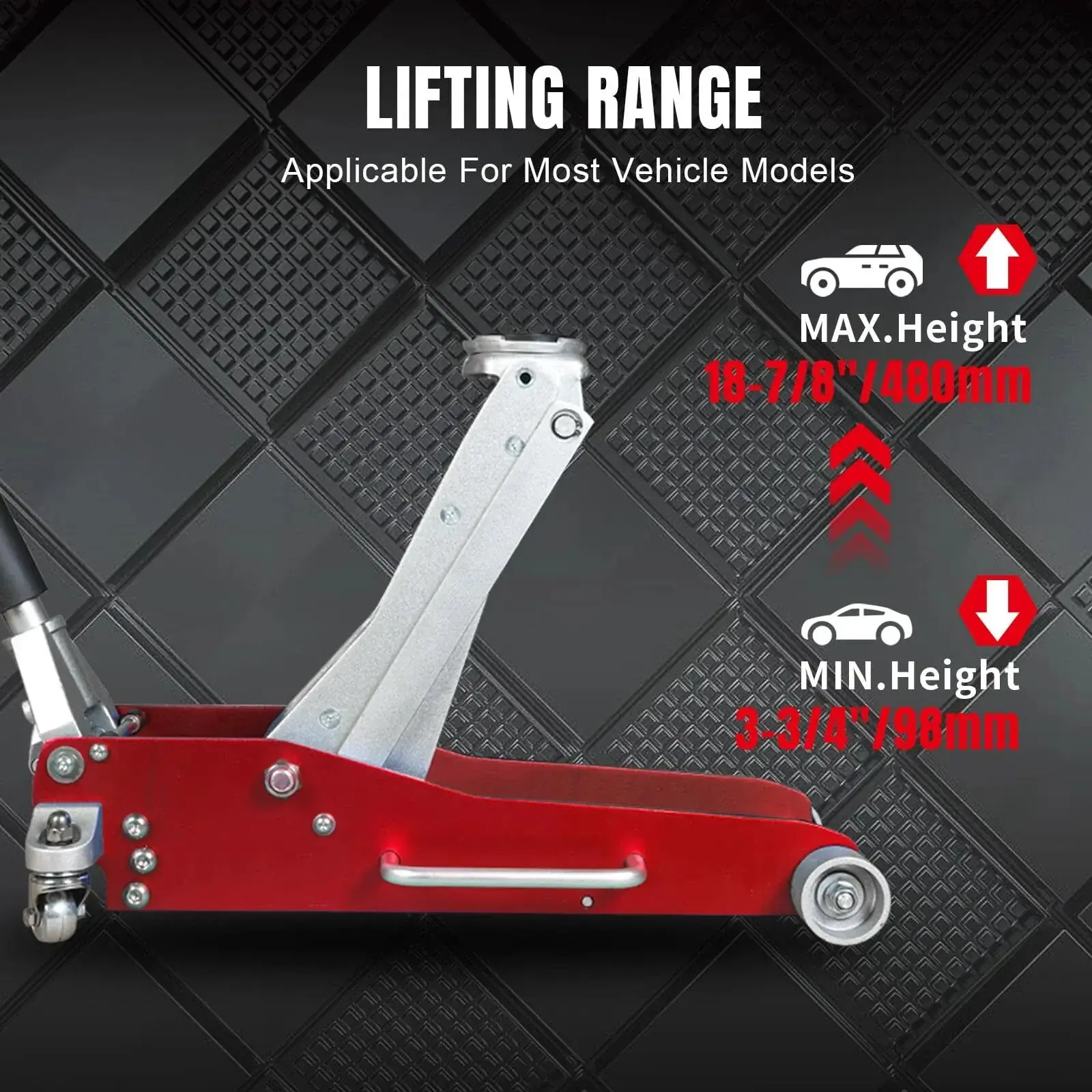 BIG RED Torin Low Profile Economic Aluminum Service/Floor Red Jack - Image 3