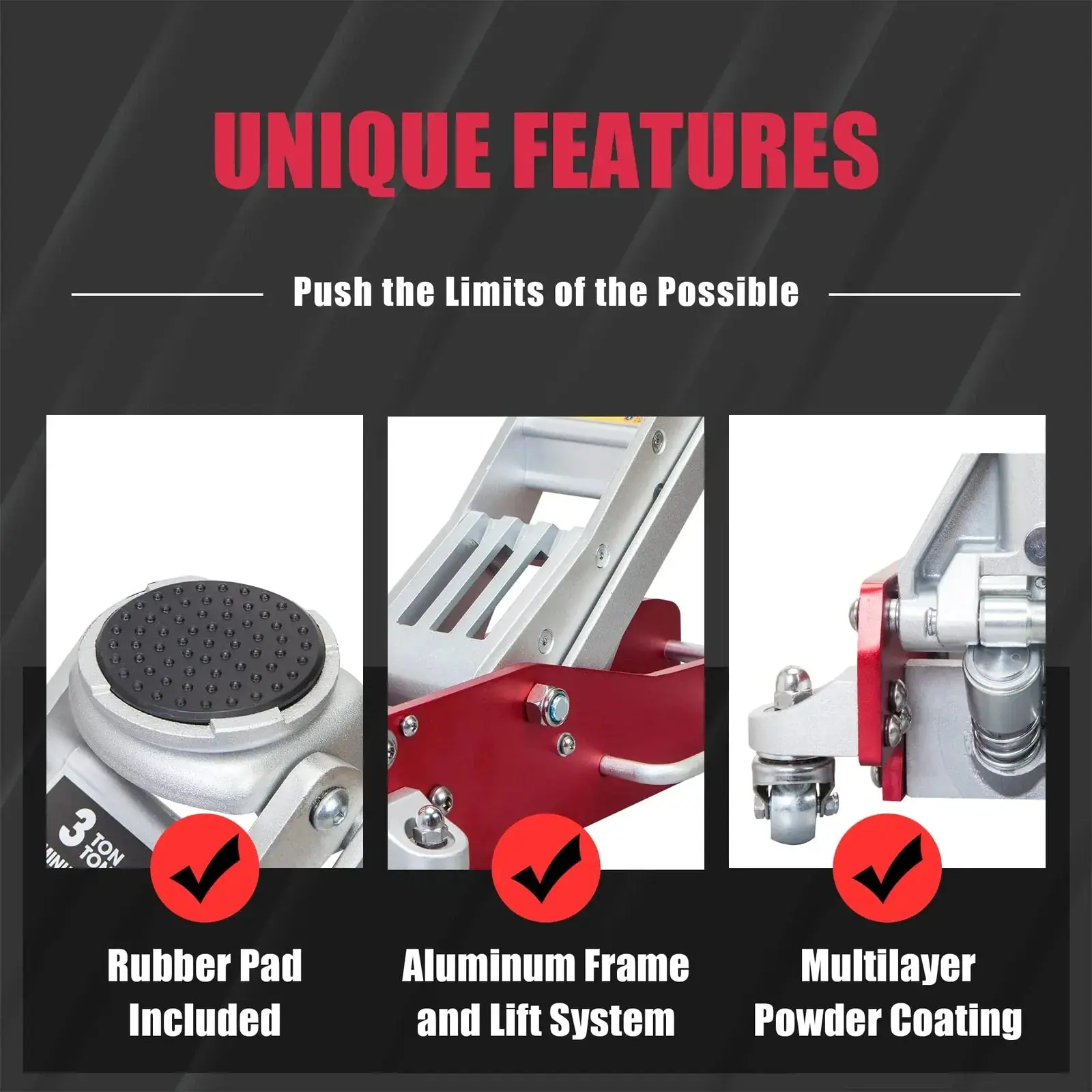 BIG RED Torin Low Profile Economic Aluminum Service/Floor Red Jack - Image 5