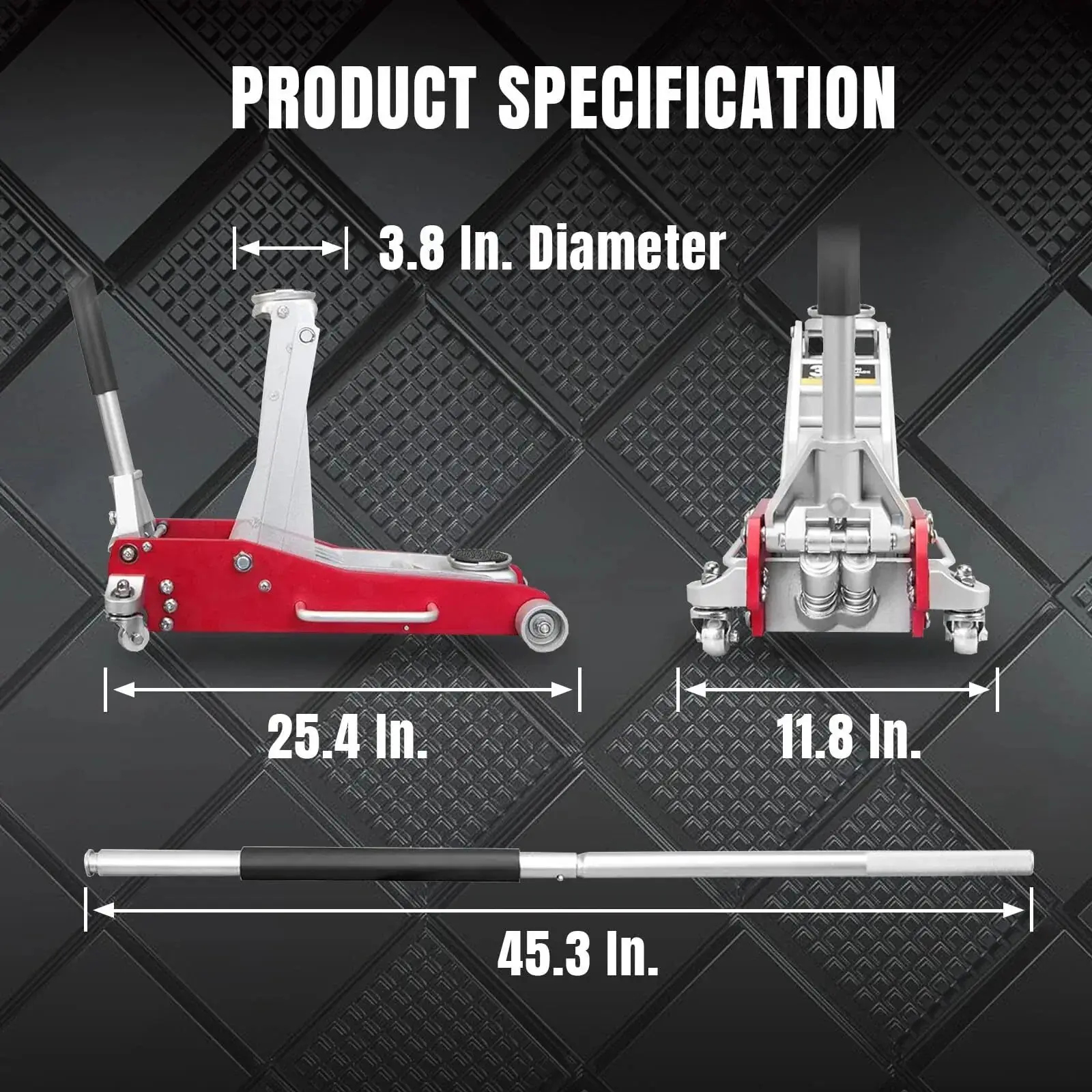 BIG RED Torin Low Profile Economic Aluminum Service/Floor Red Jack - Image 6