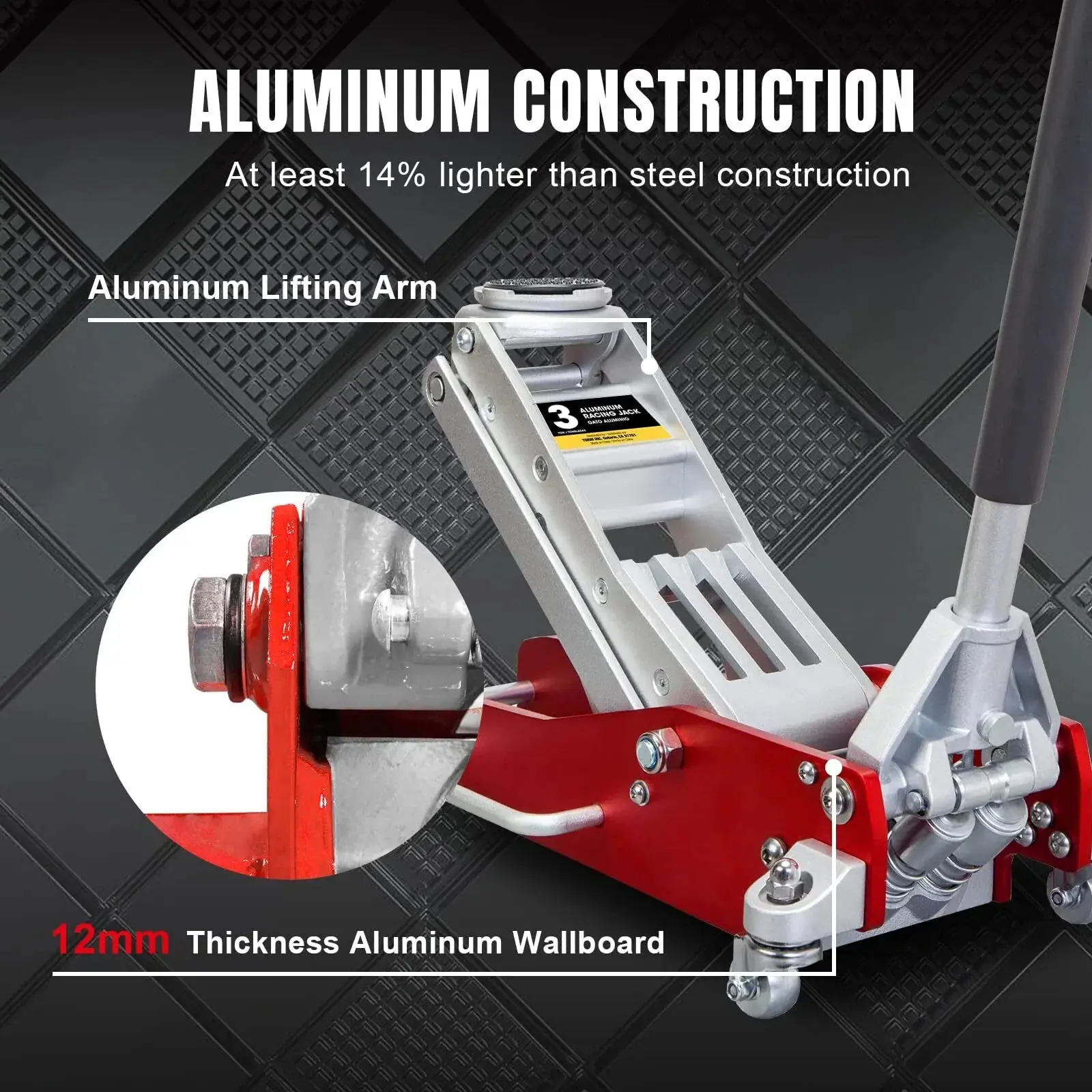 BIG RED Torin Low Profile Economic Aluminum Service/Floor Red Jack - Image 7