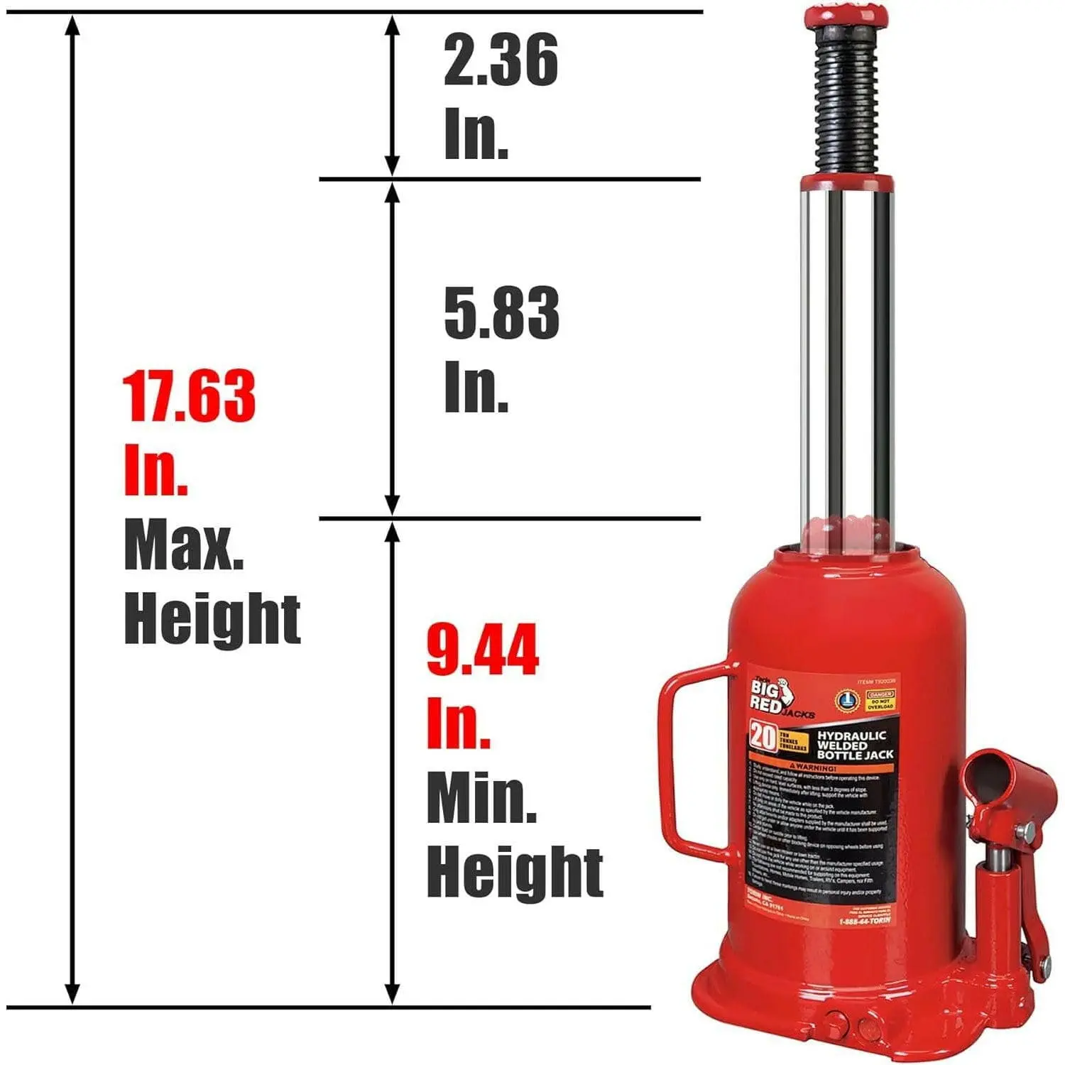 BIG RED Welded Bottle Jack - Image 124
