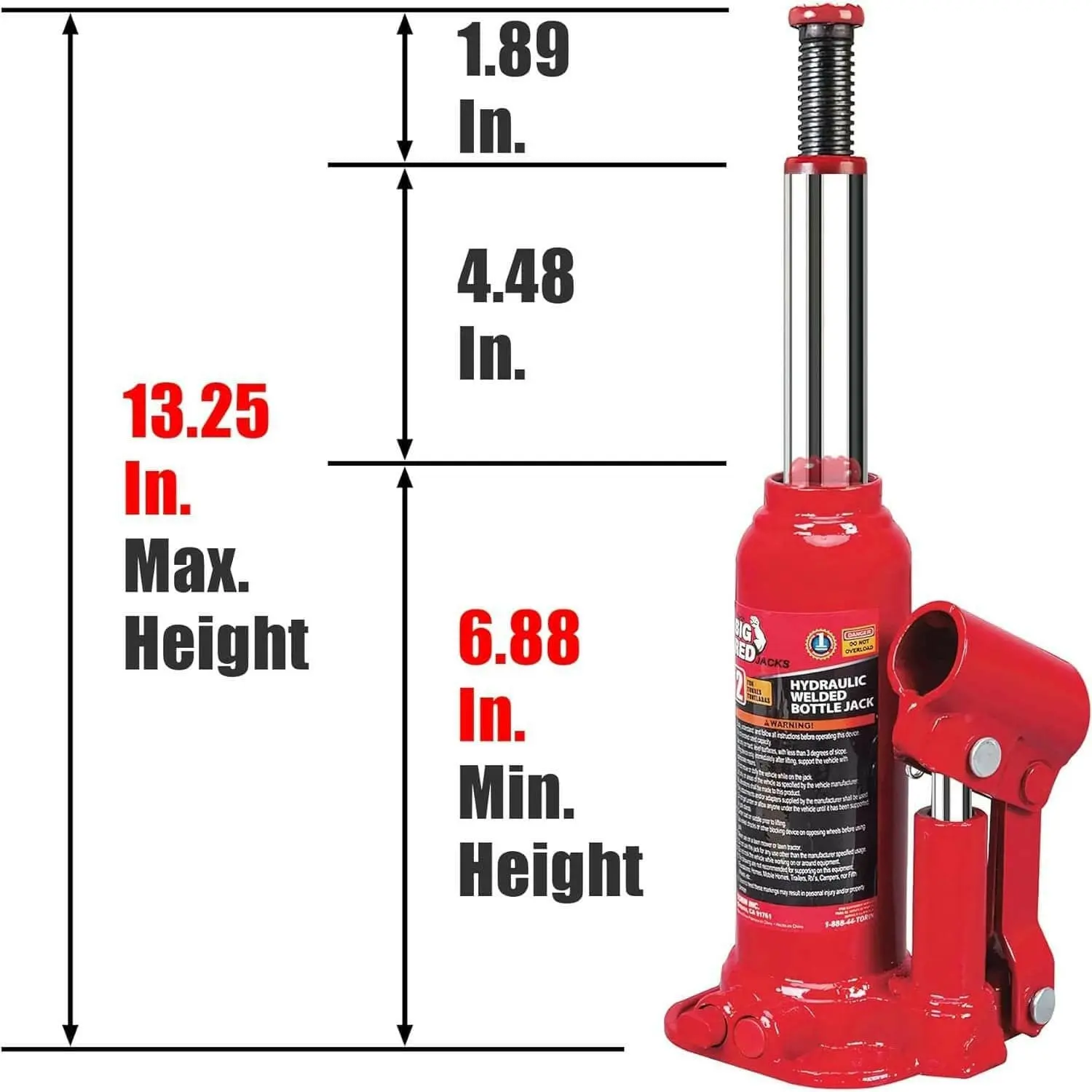 BIG RED Welded Bottle Jack - Image 2
