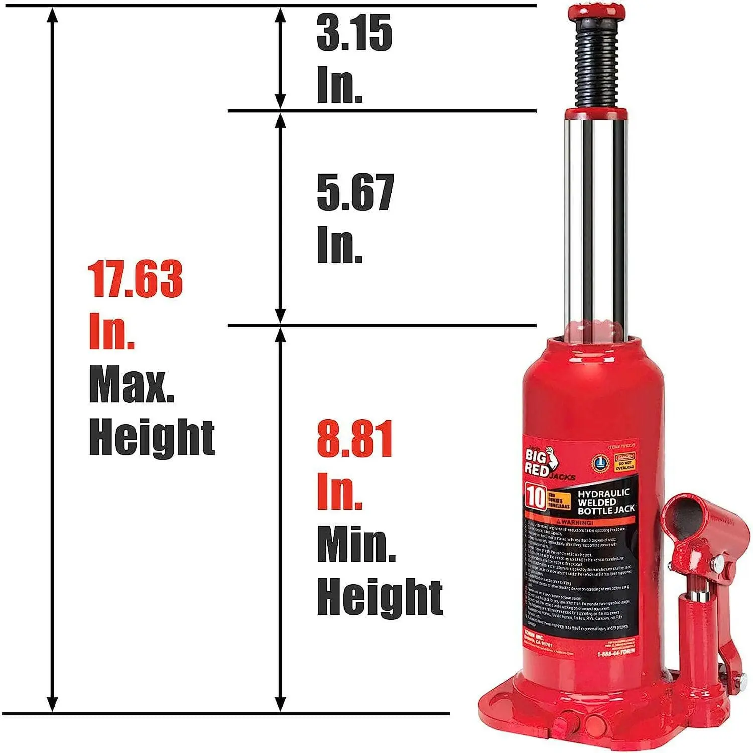 BIG RED Welded Bottle Jack - Image 82