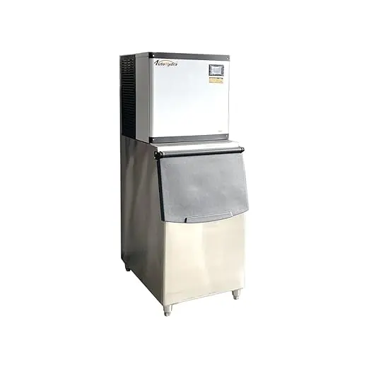 Commercial Ice Maker Machine 350lbs/24H 110V Automatic Cleaning Ice Machine 308lbs Ice Storage Capacity Professional Refrigeration Equipment