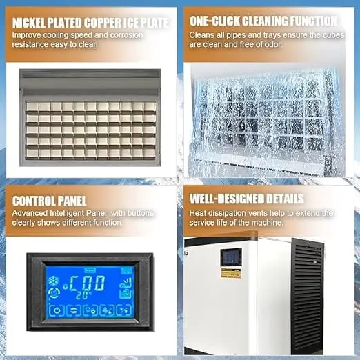 Commercial Ice Maker Machine 350lbs/24H 110V Automatic Cleaning Ice Machine 308lbs Ice Storage Capacity Professional Refrigeration Equipment - Image 4