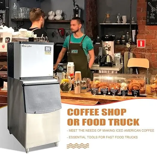 Commercial Ice Maker Machine 350lbs/24H 110V Automatic Cleaning Ice Machine 308lbs Ice Storage Capacity Professional Refrigeration Equipment - Image 6