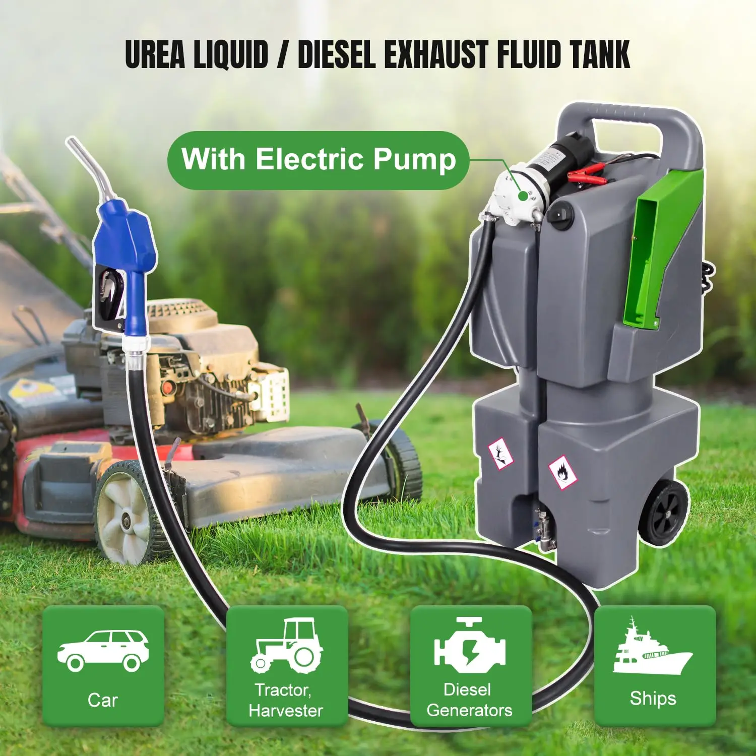 30 Gallon Portable Def Tanks, Fuel Caddy Tank and 12V DC Pump Systems, Automatic nozzle with swivel, Diesel Transfer tank for Trucks, Buses, Agricultural machinery - Image 5